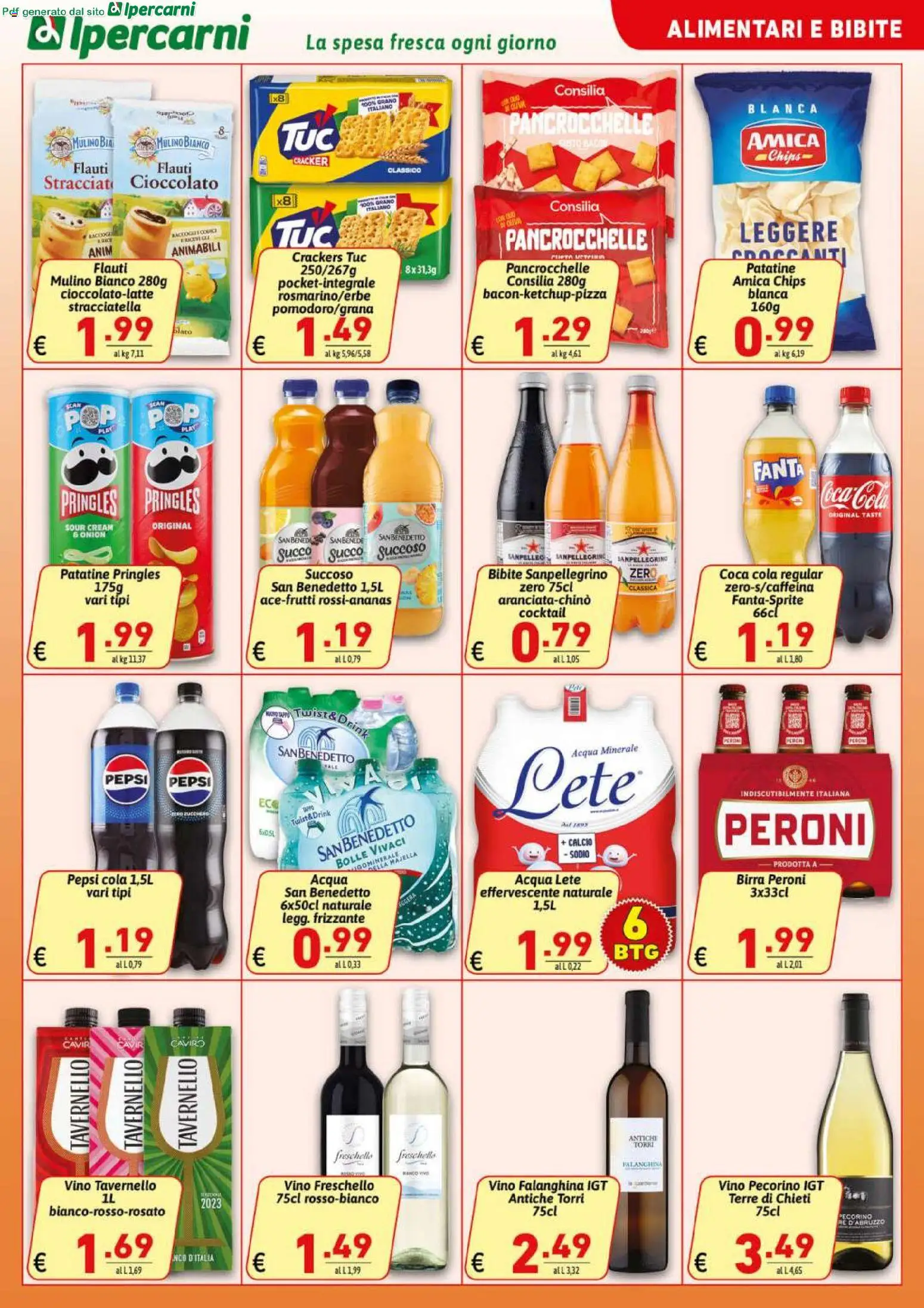 Volantino Ipercarni del 25.02.2026 | Pagina: 13 | Prodotti: Succo, Patatine, Acqua, Vino
