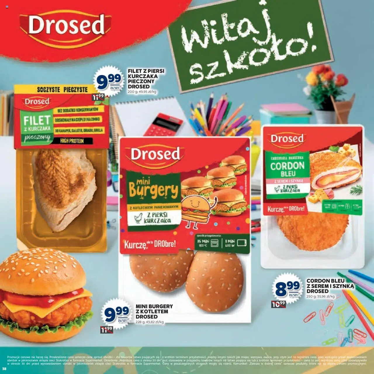 Stokrotka Gazetka - Witaj Szkoło od 13.08.2025 | Strona: 38 | Produkty: Piersi, Stokrotka, Szynka, Filet z piersi kurczaka