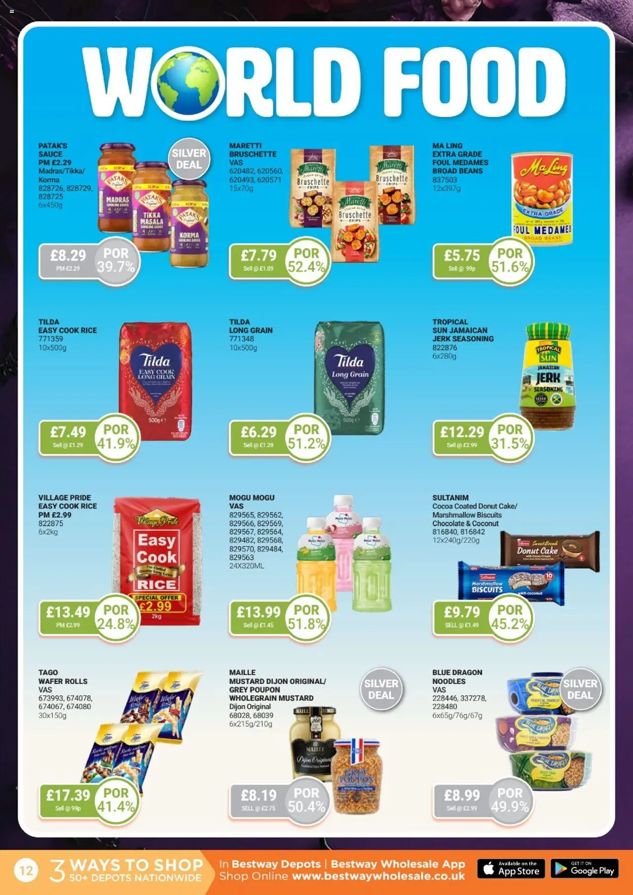 {H1} | Page: 12 | Products: Sauce, Rice, Noodles, Chips