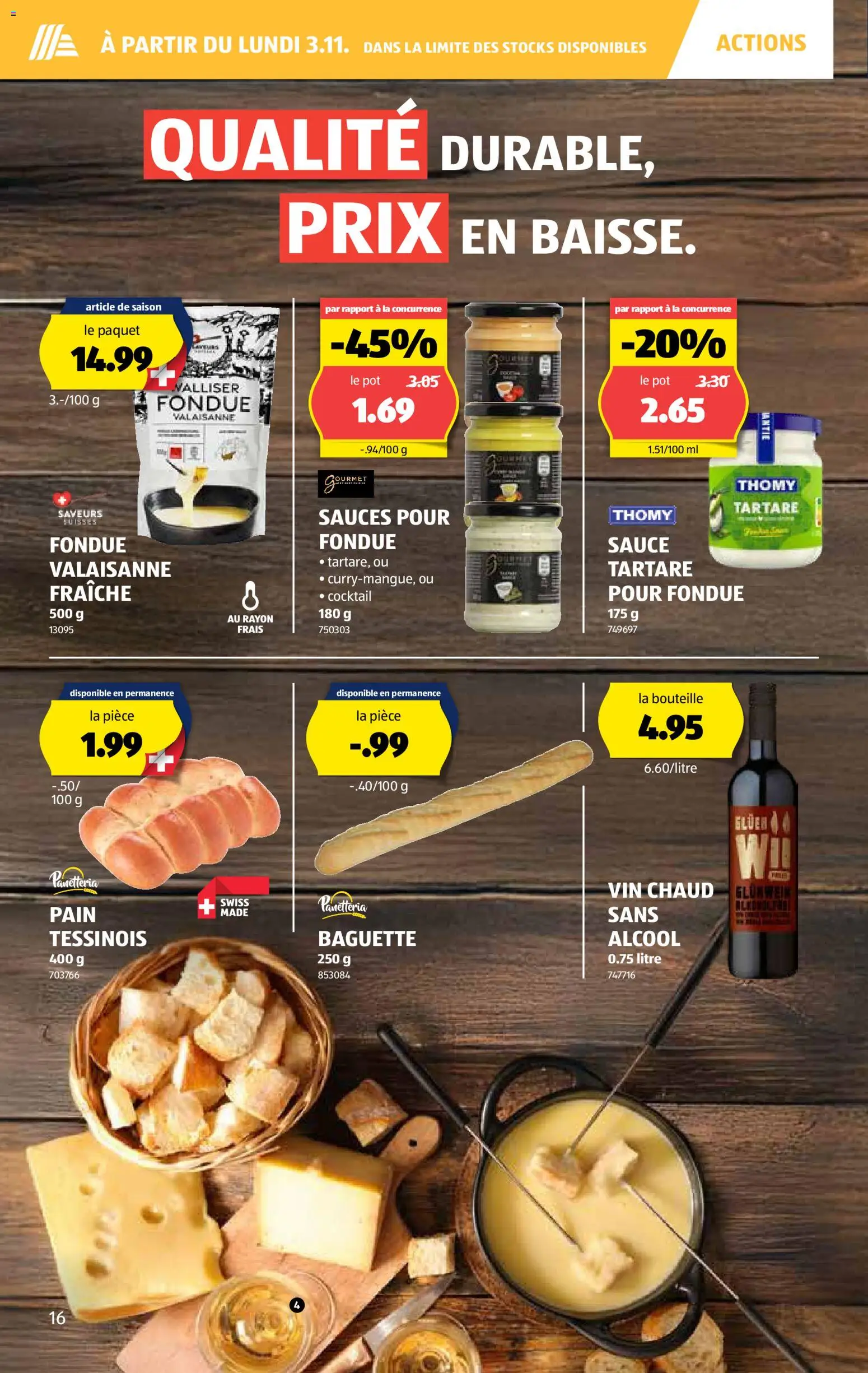 Aldi Aktionen FR – gültig ab 30.10.2025 | Seite: 17 | Produkte: Baguette, Fondue