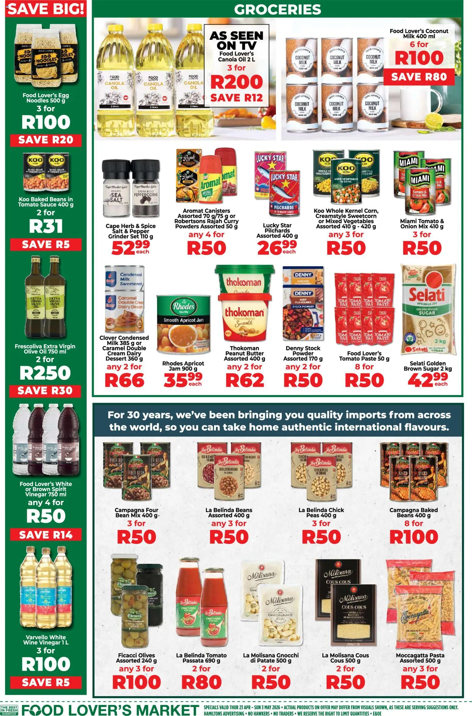 New Food Lover's Market catalogue – valid from 23.04.2026 | Page: 14 | Products: Oil, Cream, Vegetables, Sugar