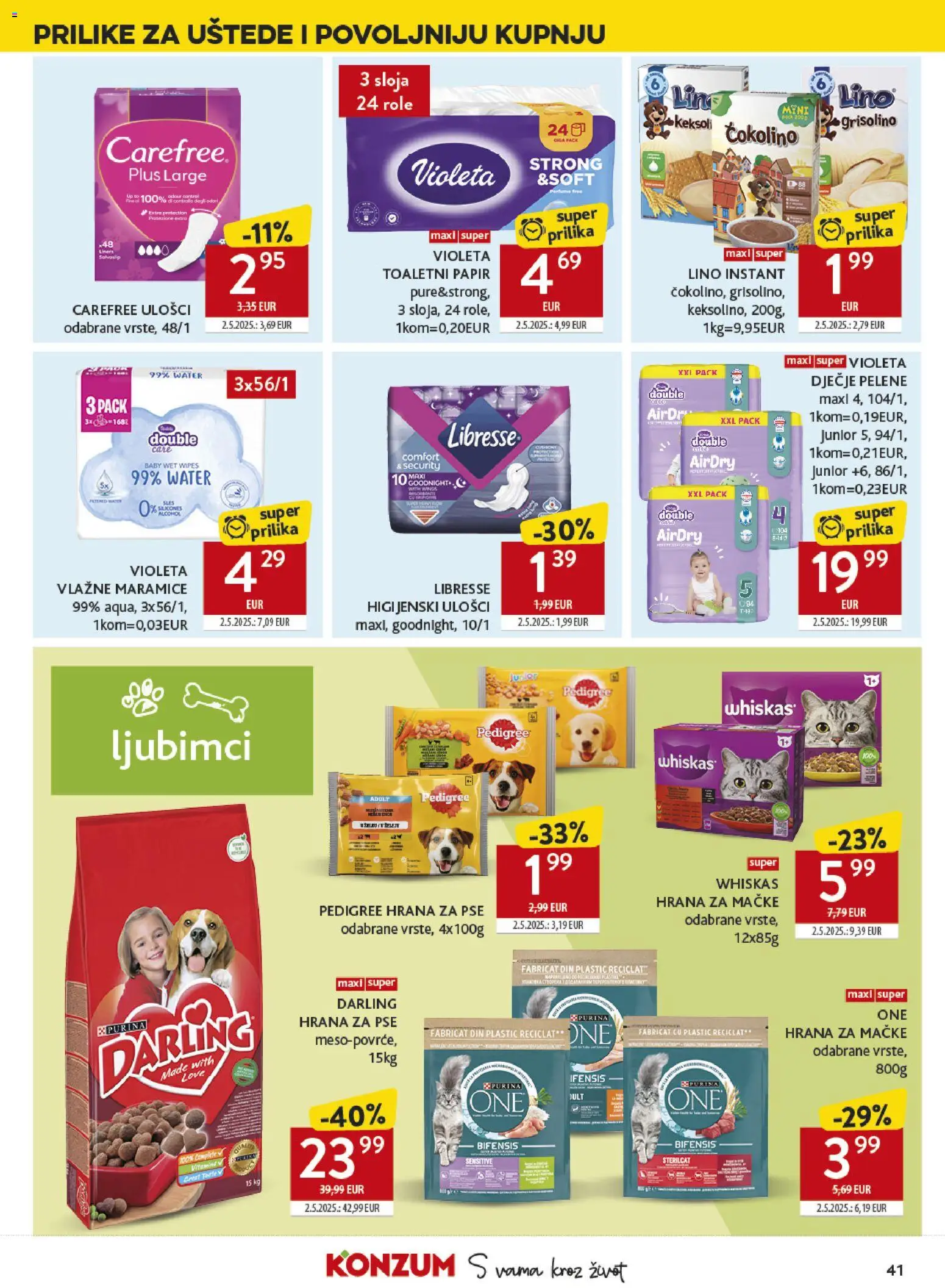 Konzum HR akciós ujság - amely érvényes a következő dátumtól: 11.03.2026 | Oldal: 41 | Termékek: Whiskas