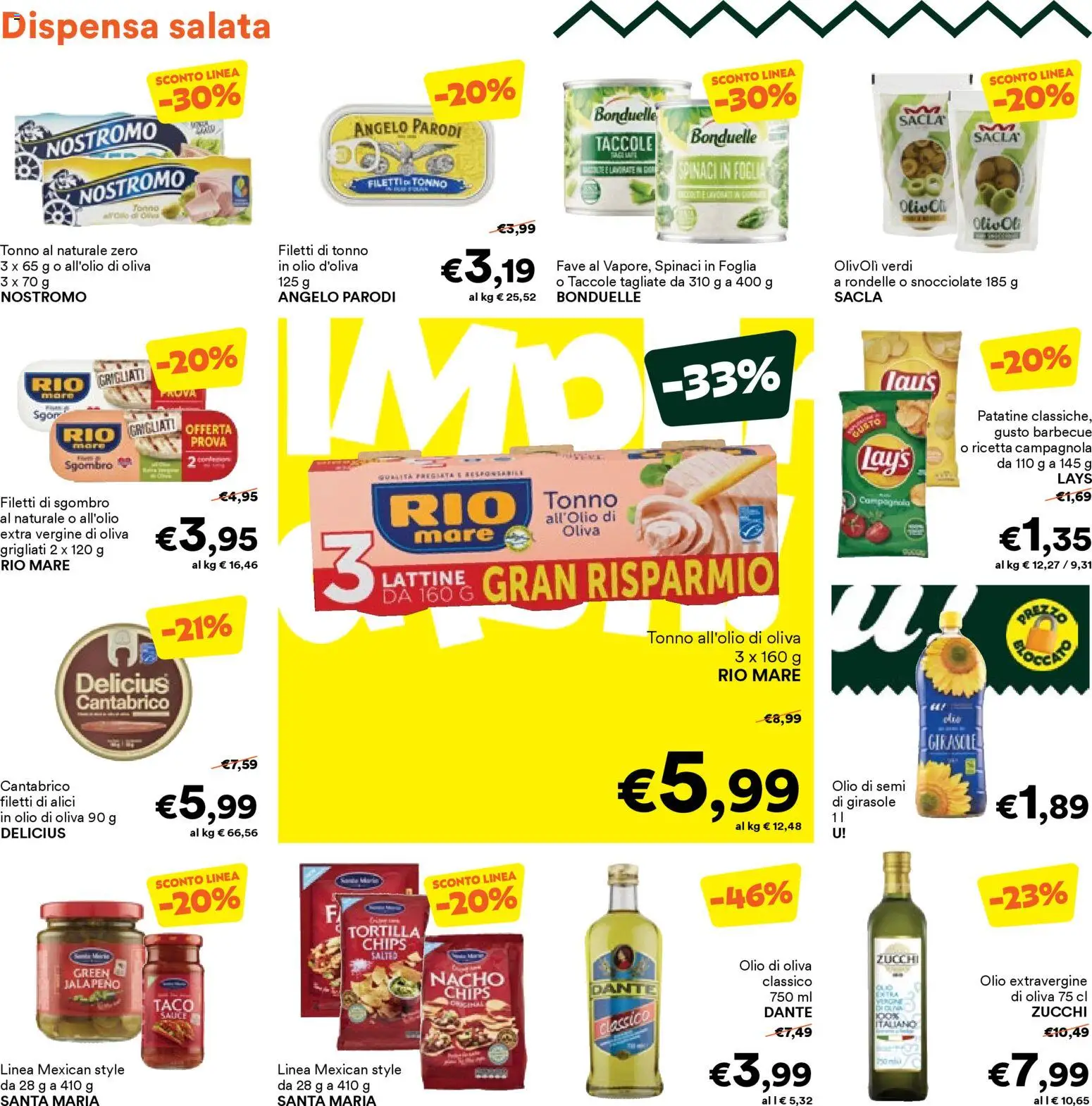 Volantino Unes del 31.12.2025 | Pagina: 18 | Prodotti: Barbecue, Olio, Spinaci, Tonno al naturale