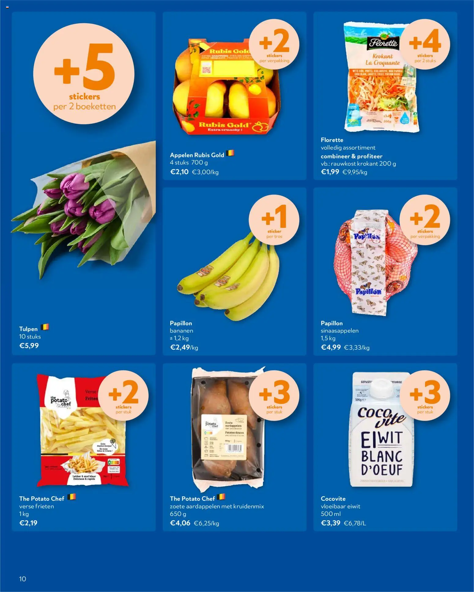 {H1} | Pagina: 10 | Producten: Bananen, Appelen, Stickers, La