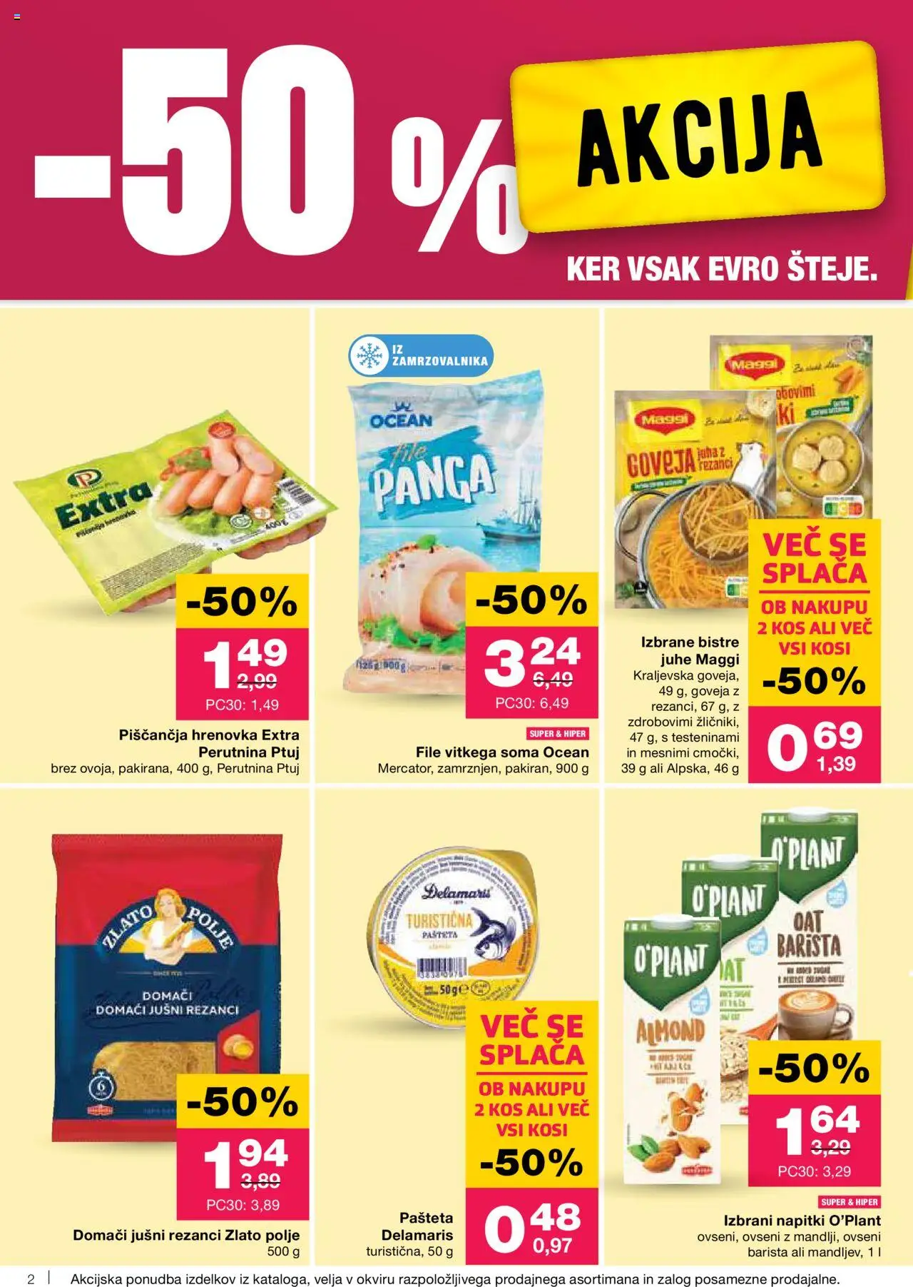 Novi Mercator katalog ponudbe – veljaven od 11.09.2025 | Stran: 2 | Izdelki: Rezanci, Pašteta, Kos, Top doble cara