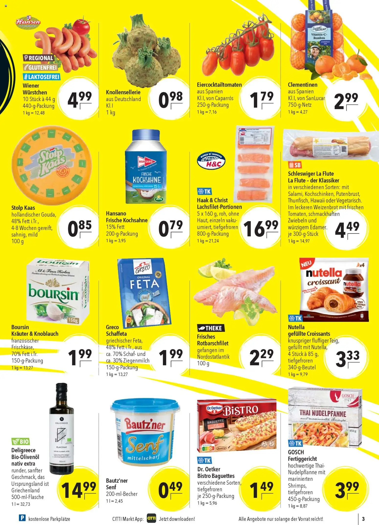 CITTI Markt Prospekt 	 – gültig ab 18.02.2026 | Seite: 3 | Produkte: Feta, Baguette, Nutella, Knoblauch