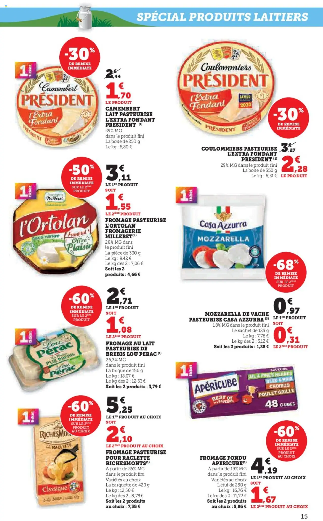  | Page: 15 | Produits: Ail, Mozzarella, Raclette, Fromage