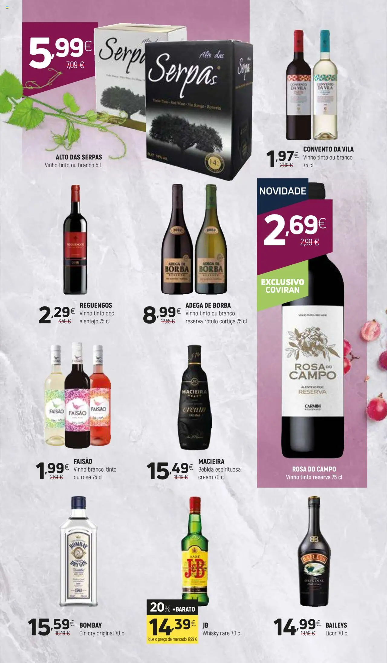 Coviran folheto │ válido de 21.10.2025 | Página: 17 | Produtos: Whisky, Gin, Bebida, Vinho tinto