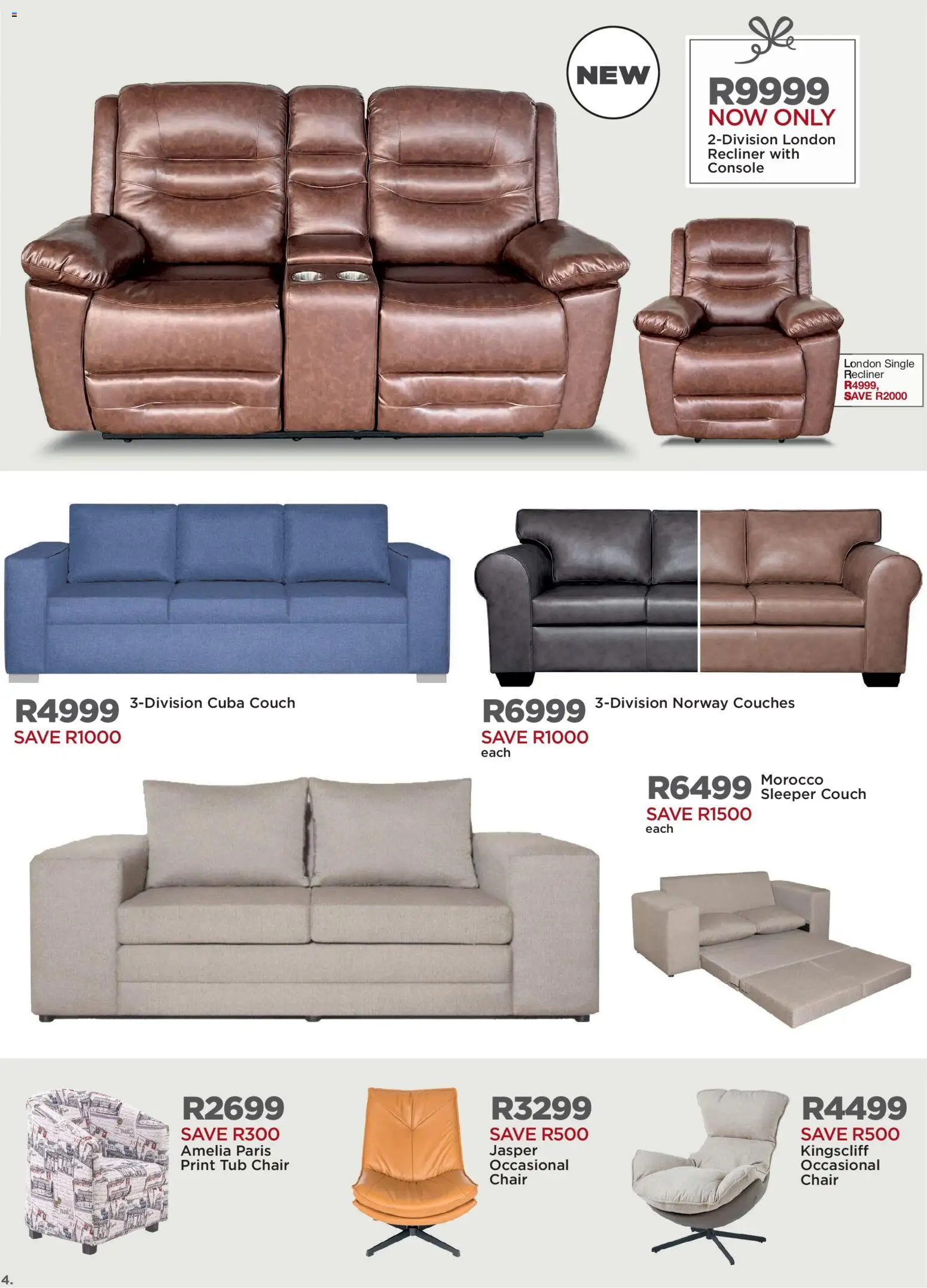 New House and Home catalogue – valid from 17.11.2025 | Page: 4 | Products: Couch, Chair