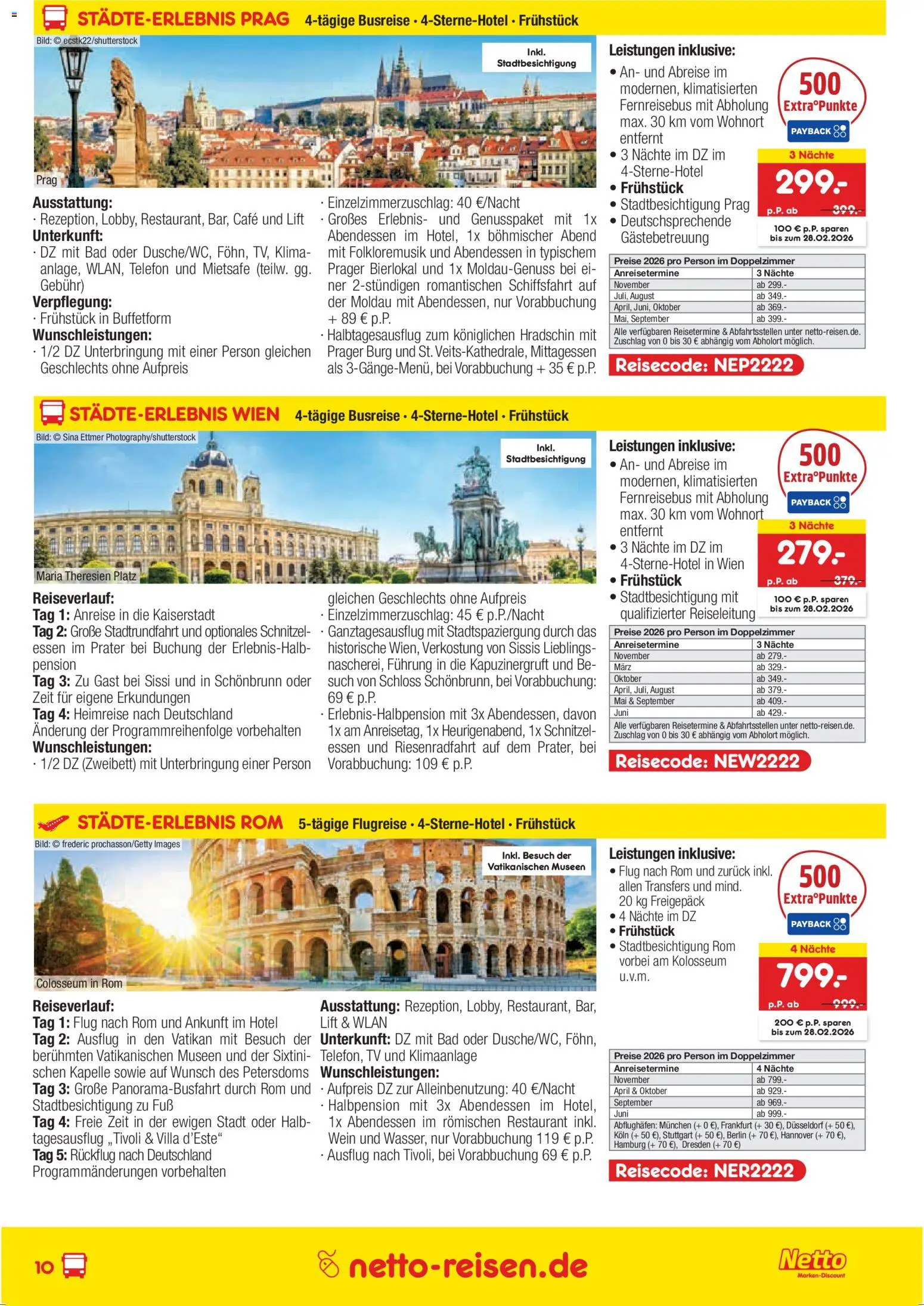 Netto Reisen Reise-Sonderangebote – gültig ab 15.01.2026 | Seite: 10 | Produkte: Klimaanlage, Bad, Schnitzel, Telefon