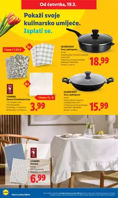 Katalog Lidl - Pregled kataloga iz trgovine Lidl, vrijedi od 16.03.2026 | Stranica: 40 | Proizvodi: Salvete, Stolnjak, Pan, Tava