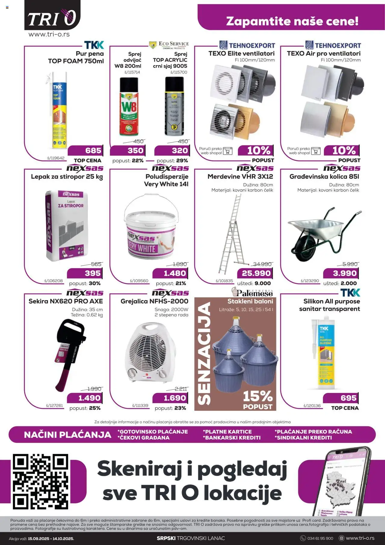Tri O katalog - važi od 15.09.2025 | Strana: 4 | Proizvode: Merdevine, Kolica, Grejalica