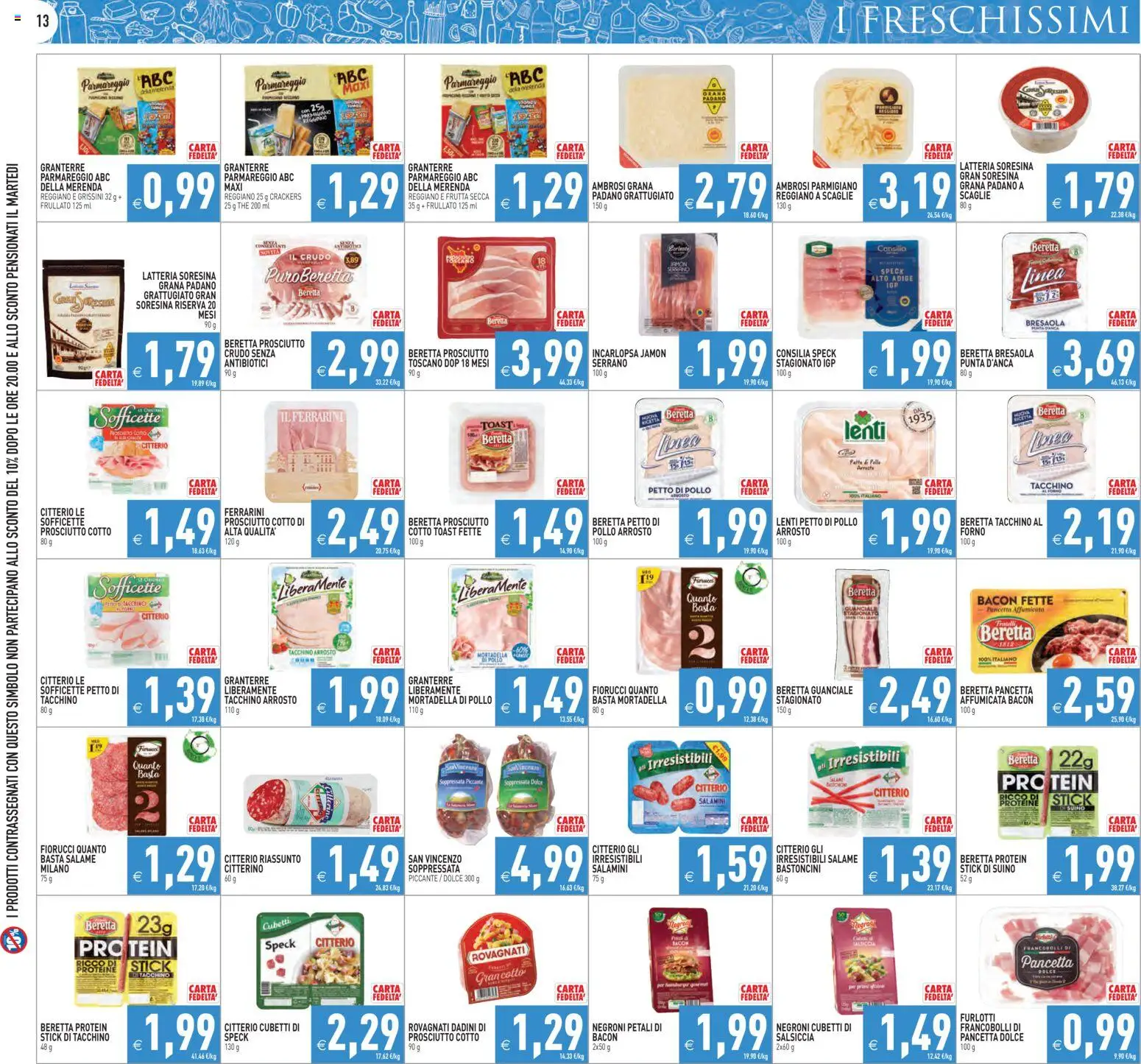 Volantino PIM Supermercati del 07.04.2026 | Pagina: 13 | Prodotti: Petto di Pollo, Bresaola, Salsiccia, The