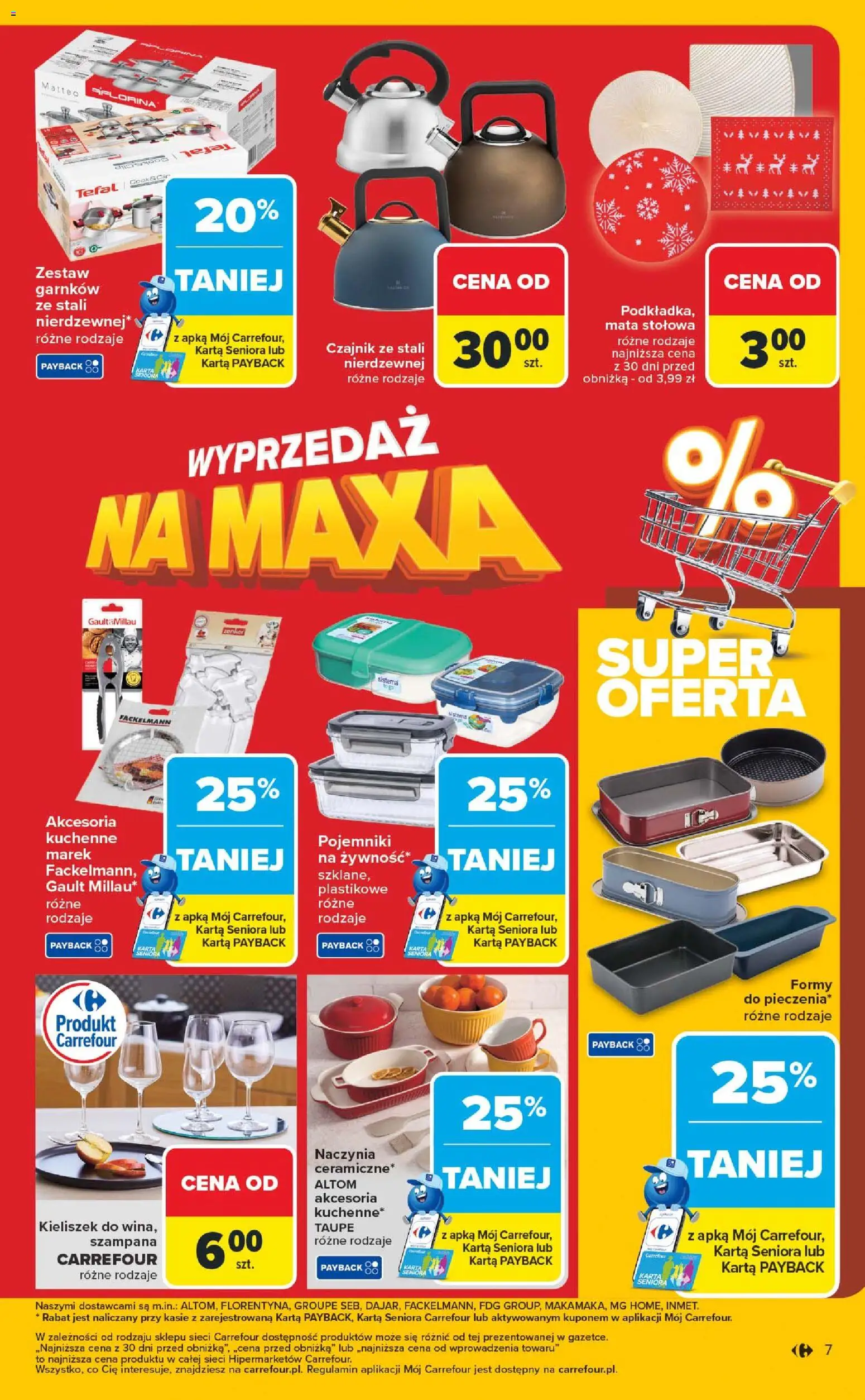Carrefour Gazetka - Wyprzedaż od 15.12.2025 | Strona: 7 | Produkty: Karta, Czajnik, Tefal