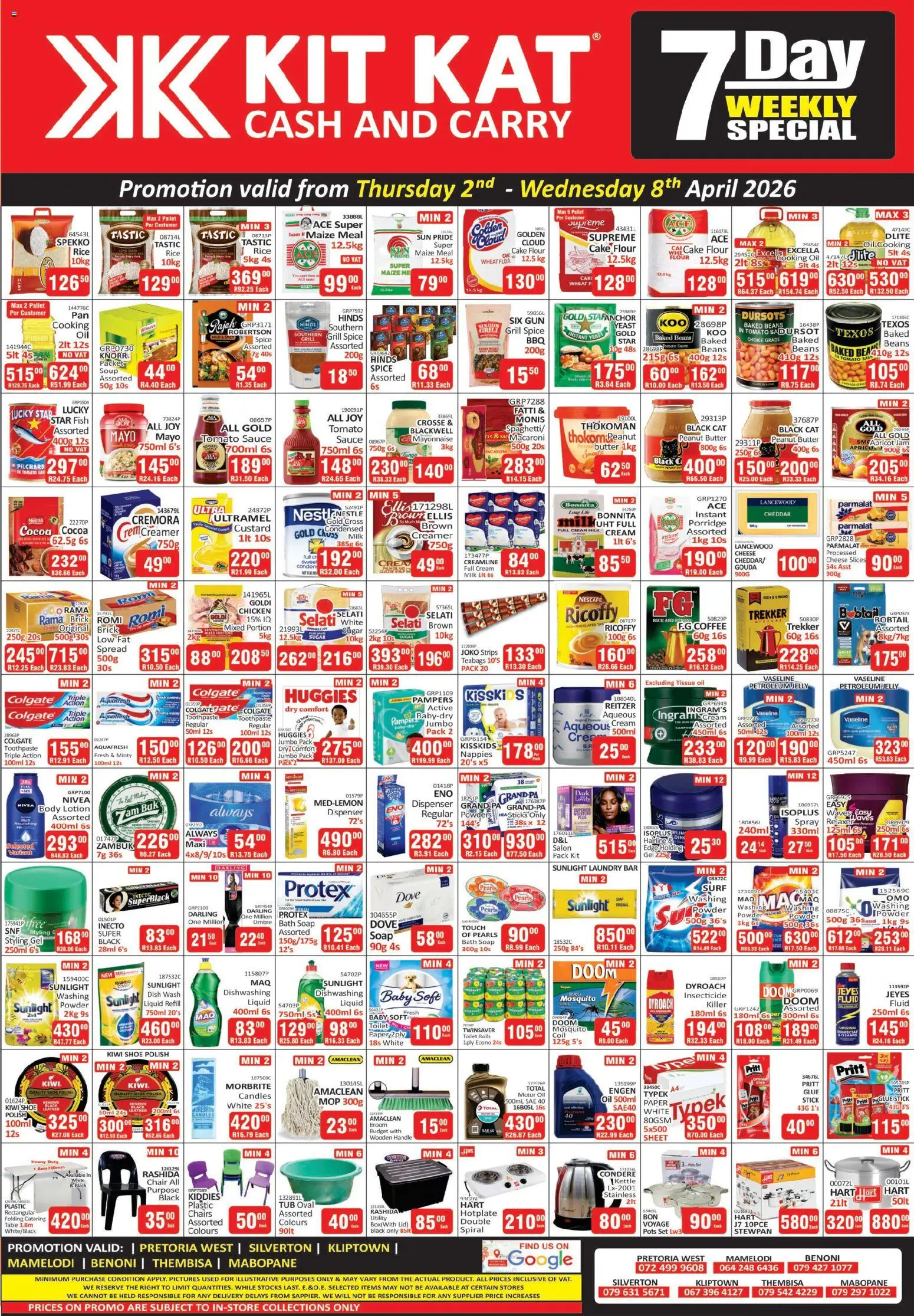 New KIT KAT Cash & Carry catalogue – valid from 02.04.2026 | Page: 1 | Products: Beans, Cheese, Broom, Nappies