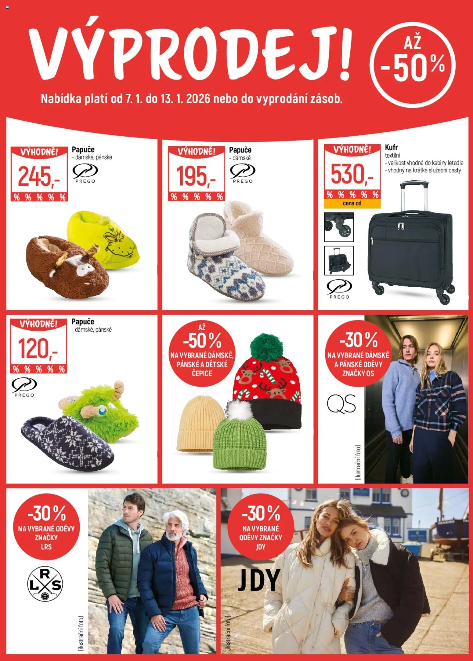 Globus leták od 07.01.2026 | Strana: 25 | Produkty: Kufr, Čepice, Papuče