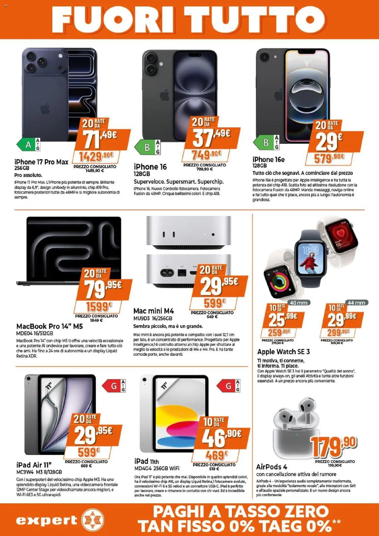 Volantino Expert del 15.01.2026 | Pagina: 12 | Prodotti: Connettore, Apple Watch, Macbook, Airpods