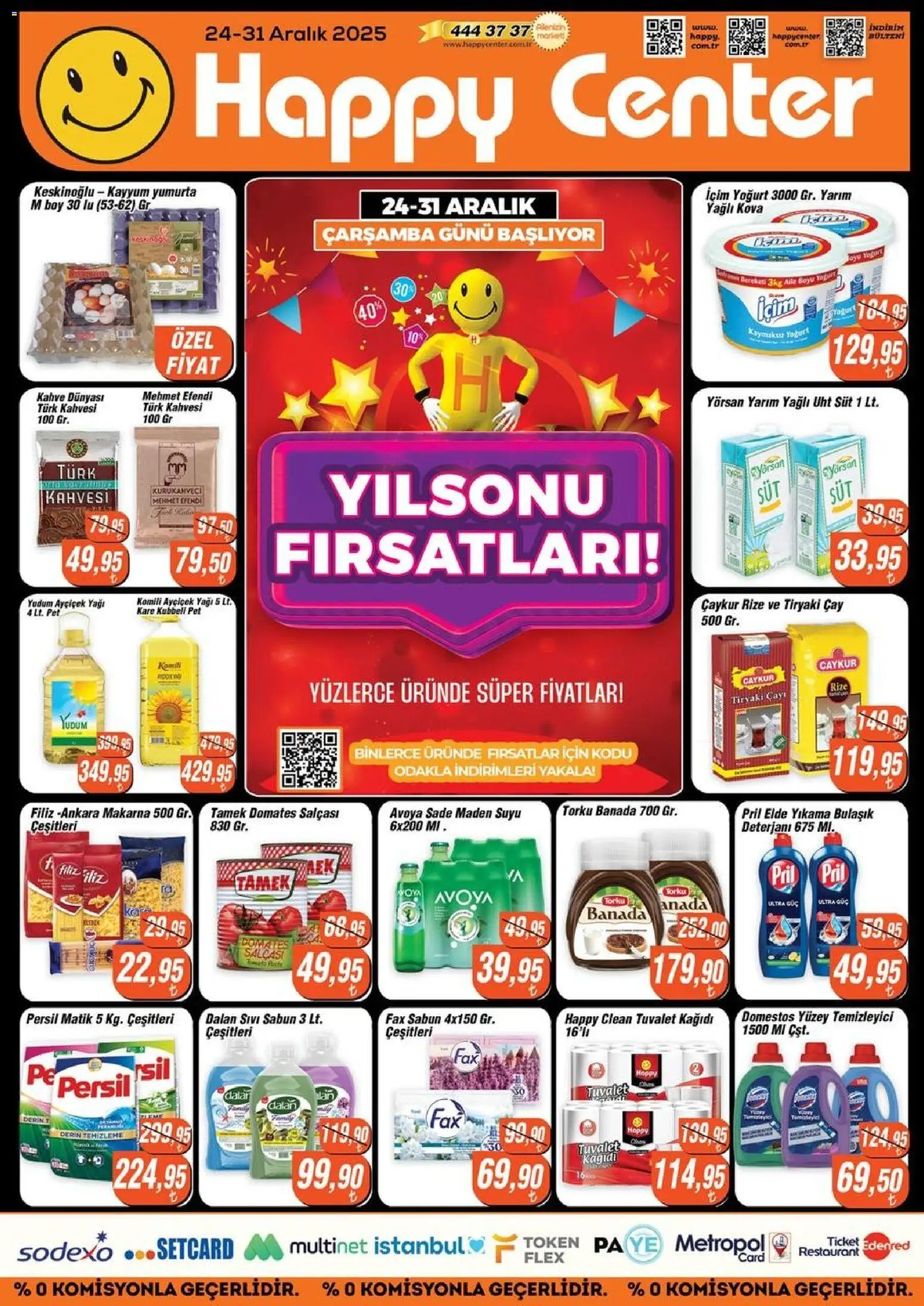 Happy Center Katalog - 24.12.2025 tarihinden itibaren geçerlidir | Sayfa: 1 | Ürünler: Kahve, Çay, Makarna, Tuvalet kağıdı
