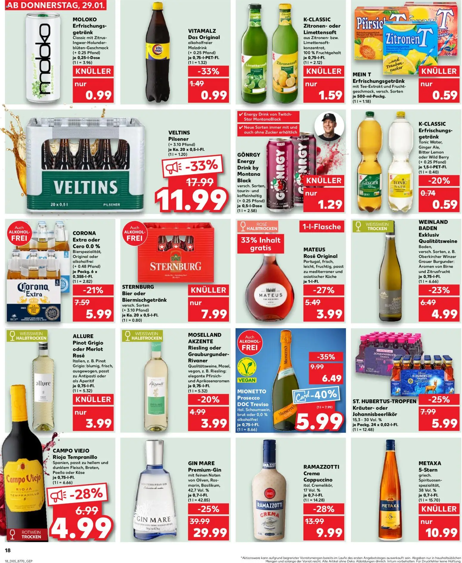Kaufland prospekt Berlin	 – gültig ab 29.01.2026 | Seite: 18 | Produkte: Käse, Rotwein, Metaxa, Gin