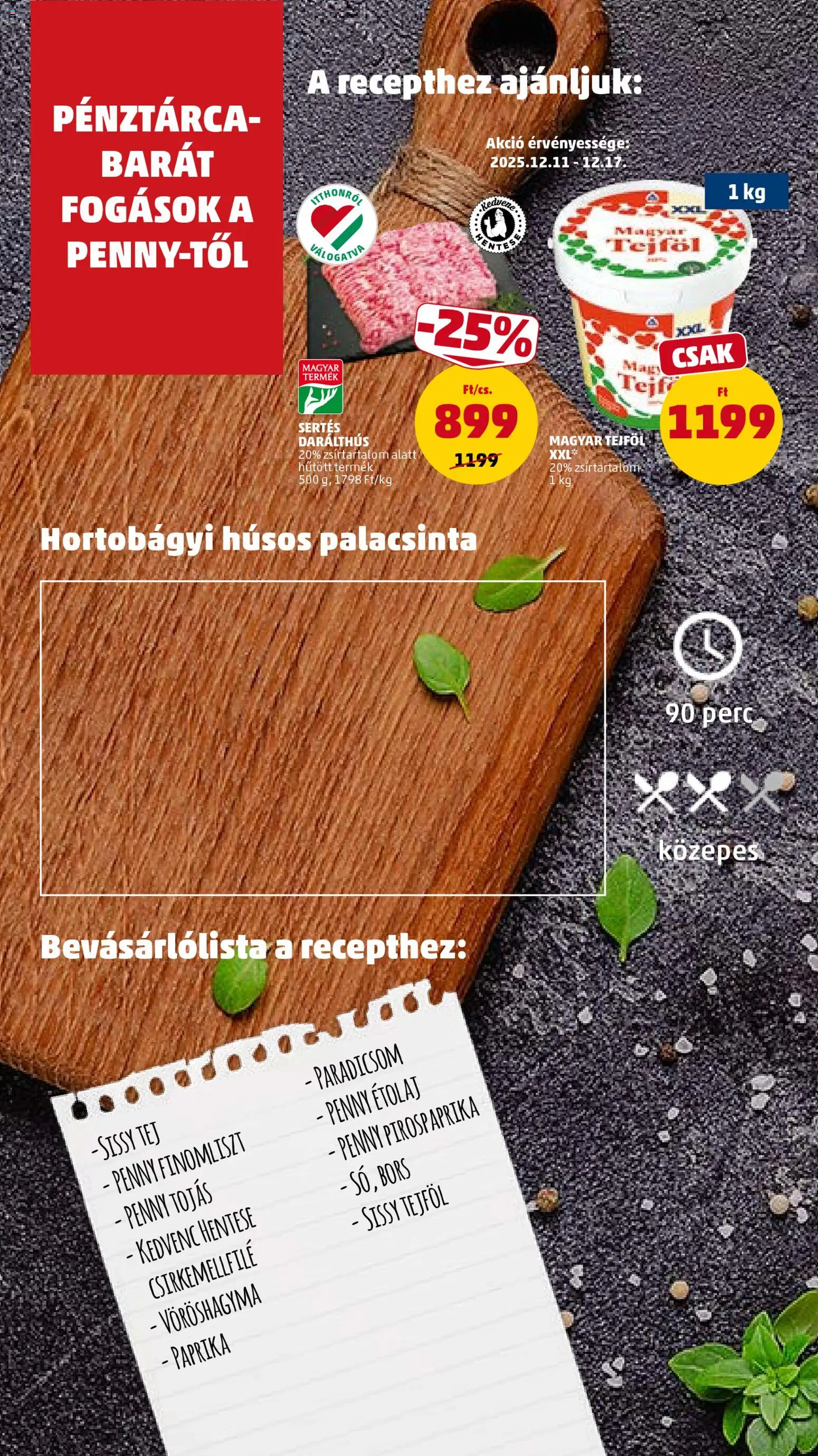 PENNY akciós ujság - amely érvényes a következő dátumtól: 11.12.2025 | Oldal: 14 | Termékek: Étolaj, Vöröshagyma, Tej, Bors