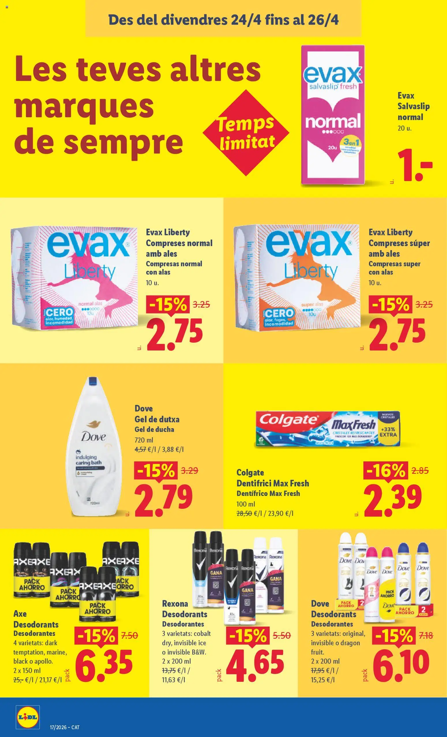 Lidl folleto │ válido desde el 20.04.2026 | Página: 44 | Productos: Gel de ducha, Γλυφιτζούρι, Ducha