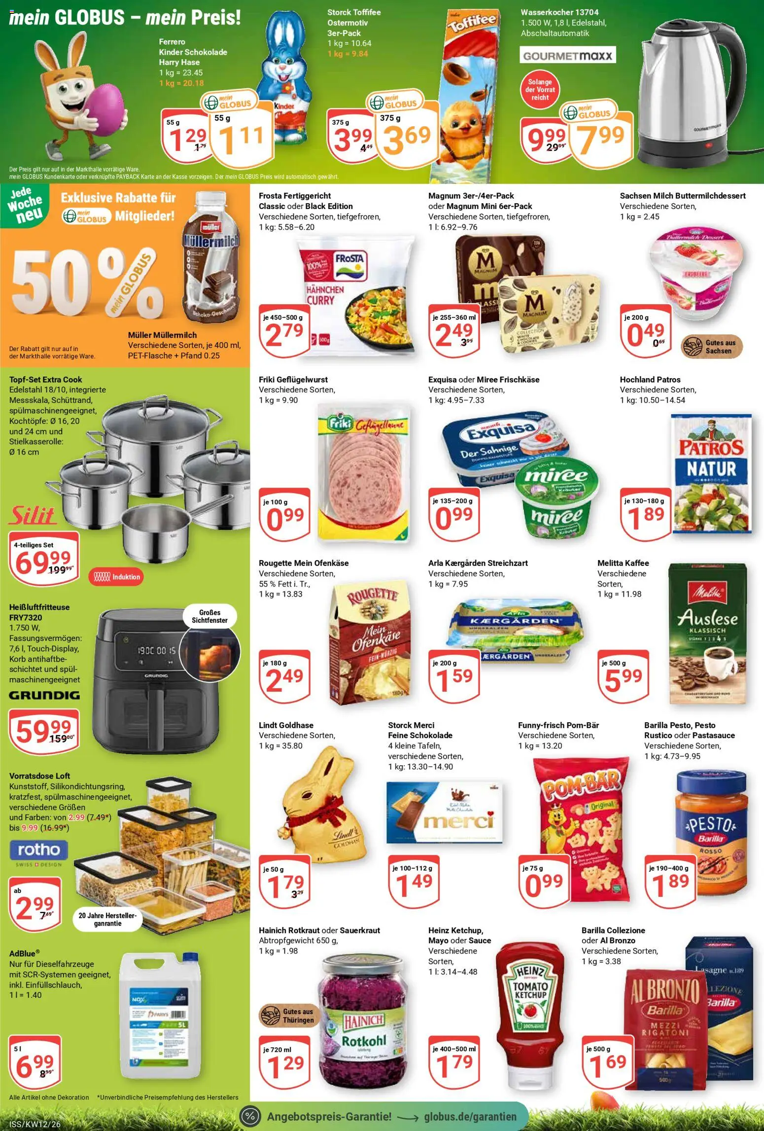 Globus Prospekt 	 – gültig ab 16.03.2026 | Seite: 2 | Produkte: Milch, Frosta, Müllermilch, Lindt