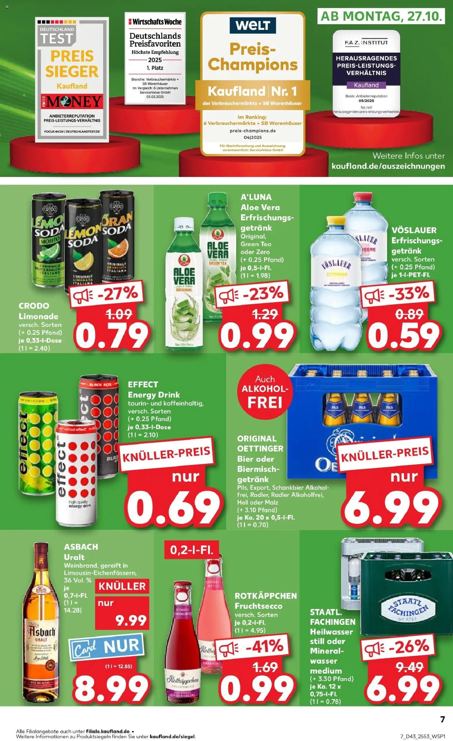 Kaufland prospekt Oppenheim	 – gültig ab 27.10.2025 | Seite: 7 | Produkte: Bier, Limonade, Oettinger, Radler
