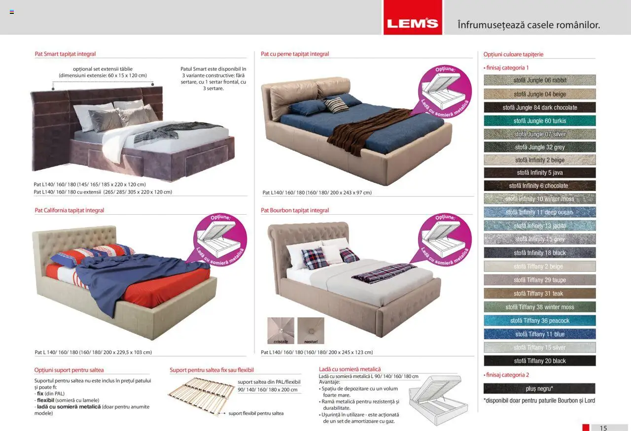 Noul catalog Lem’s – valabil de la 17.11.2023 | Pagină: 15 | Produse: Pat, Saltea, Bourbon