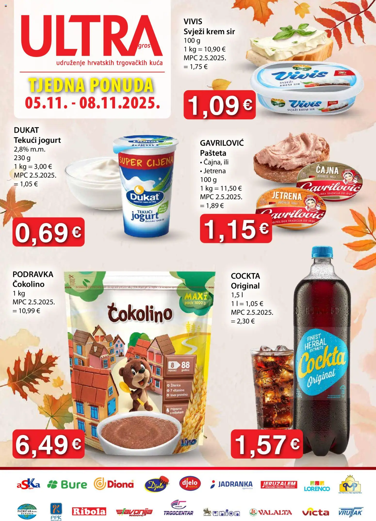 Ultra Gros katalog | vrijedi od 05.11.2025 | Stranica: 1 | Proizvodi: Krem sir, Sir, Podravka, Čokolino