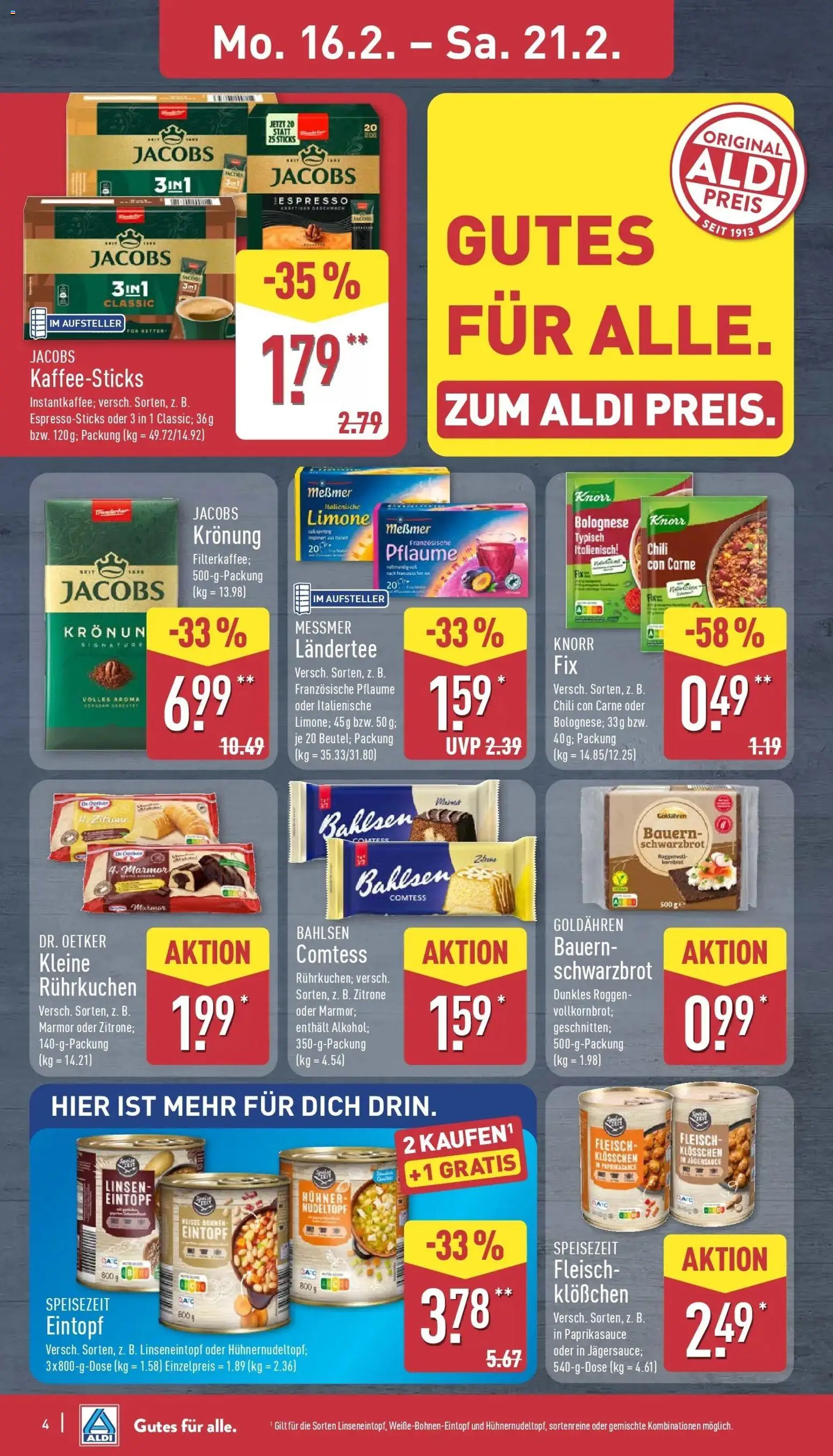 Aldi Wochenangebote – gültig ab 16.02.2026 | Seite: 9 | Produkte: Messmer, Knorr, Zitrone, Chili