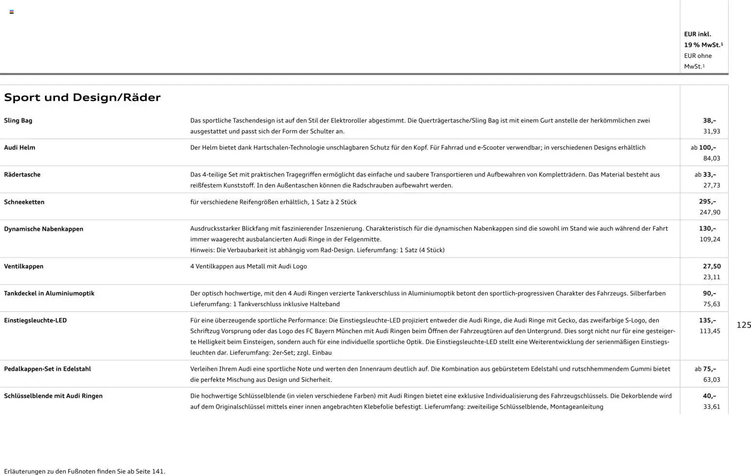 Audi Q3 – gültig ab 29.01.2026 | Seite: 125