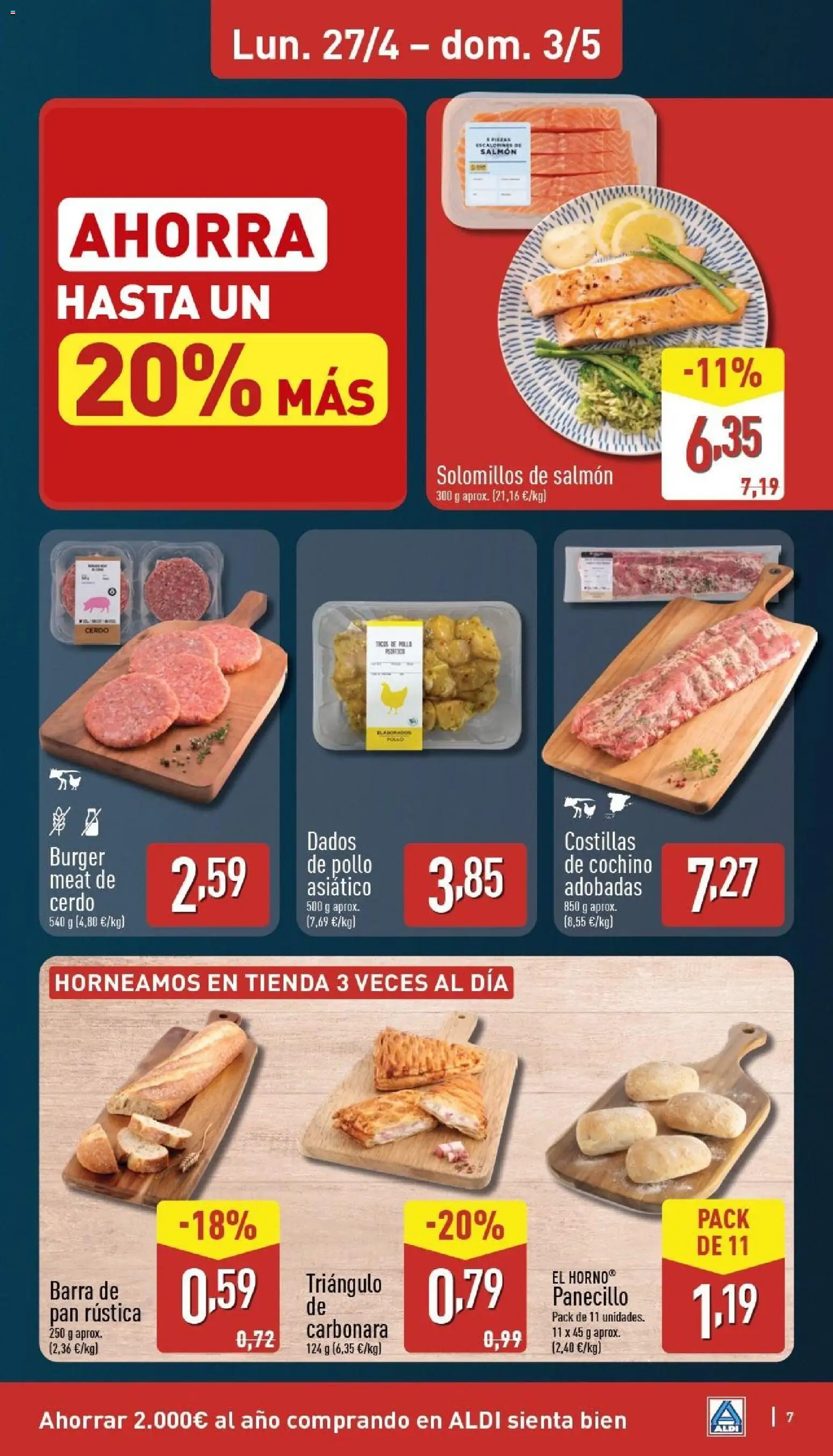 Aldi folleto Canarias │ válido desde el 27.04.2026 | Página: 7 | Productos: El horno, Pan, Cerdo, Horno