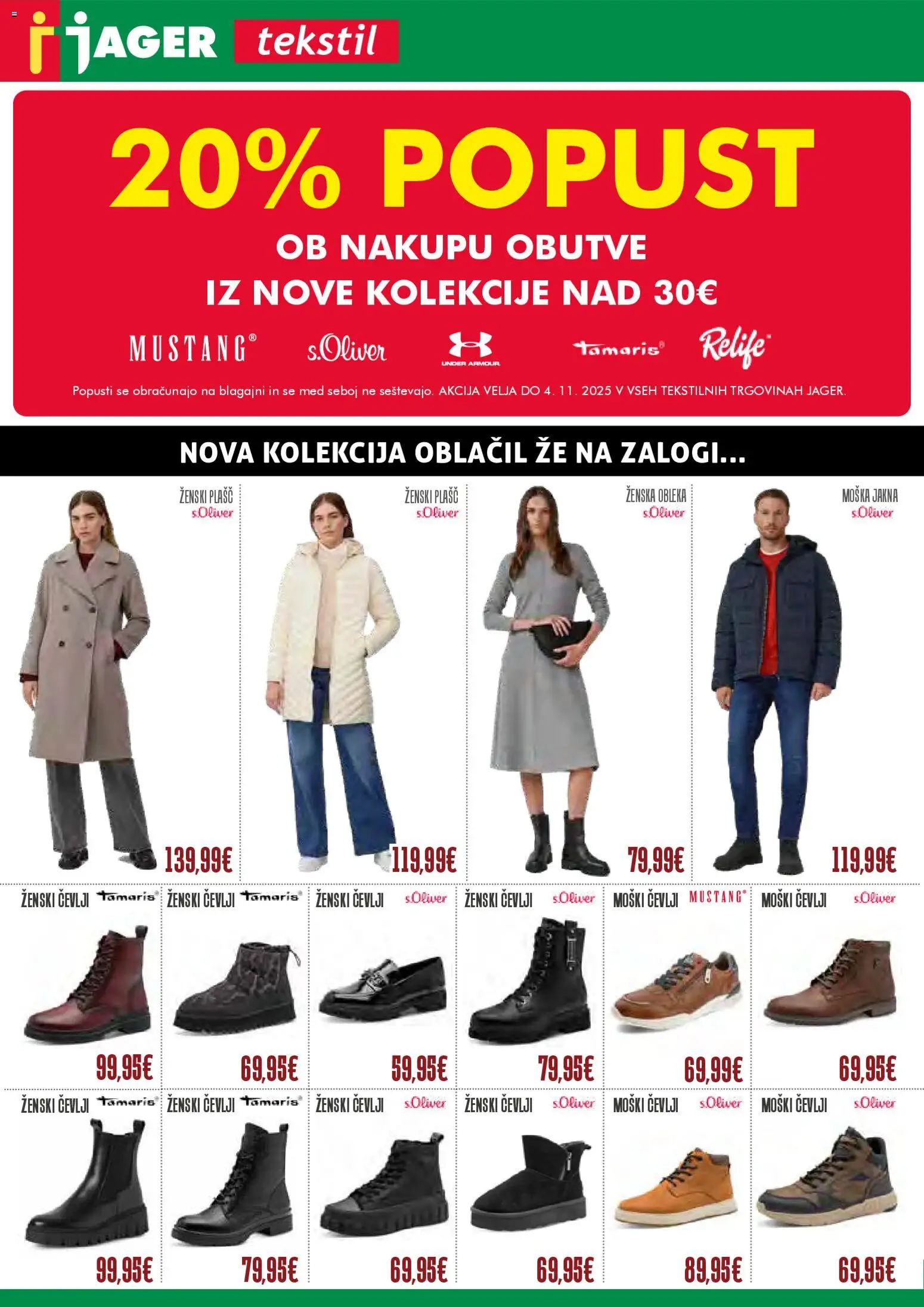 Novi Jager katalog ponudbe – veljaven od 29.10.2025 | Stran: 1 | Izdelki: Jakna, Plasc, Obleka, Cevlji