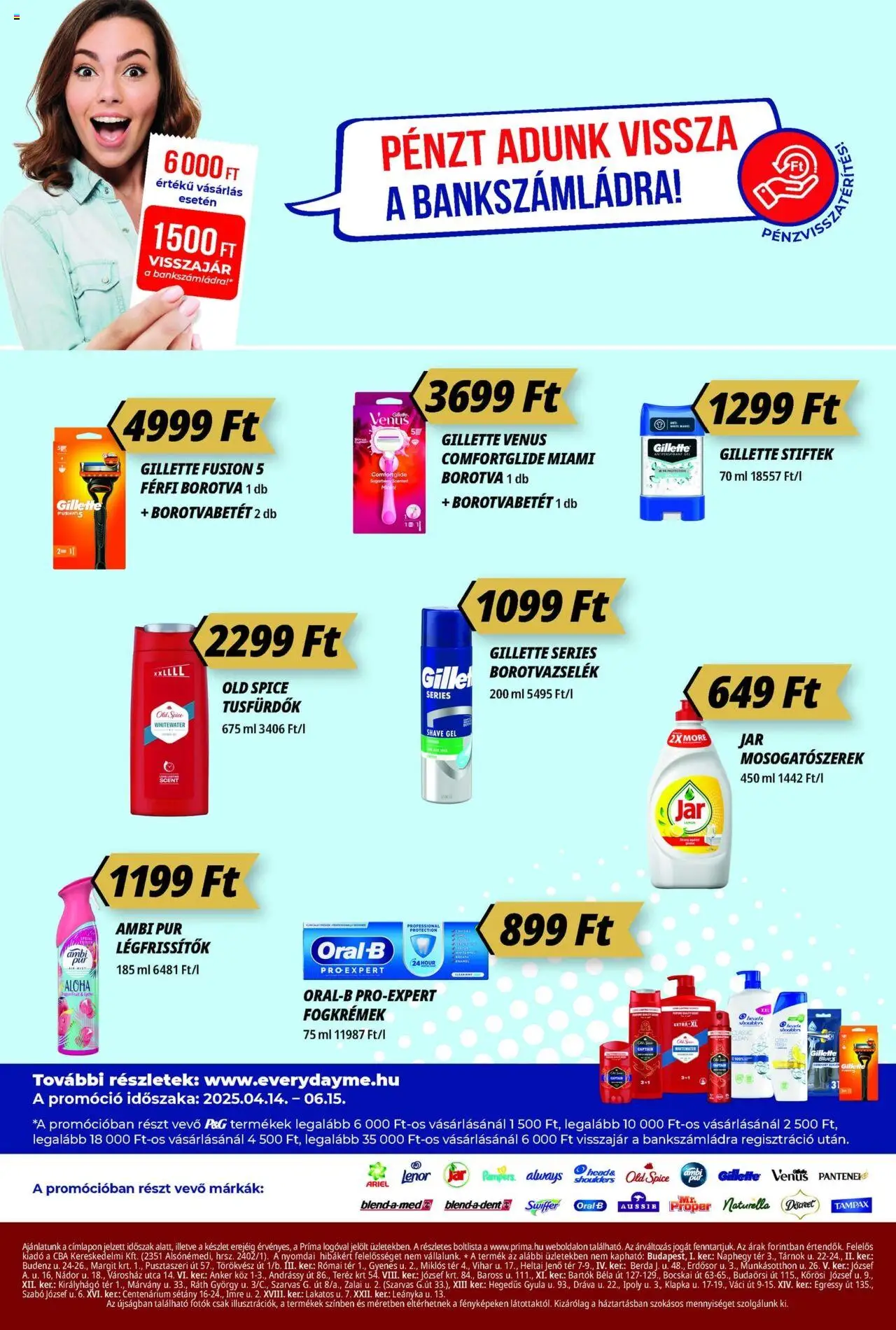 CBA Príma akciós ujság - amely érvényes a következő dátumtól: 12.06.2025 | Oldal: 12 | Termékek: Ariel, Old spice, Borotvabetét, Borotva
