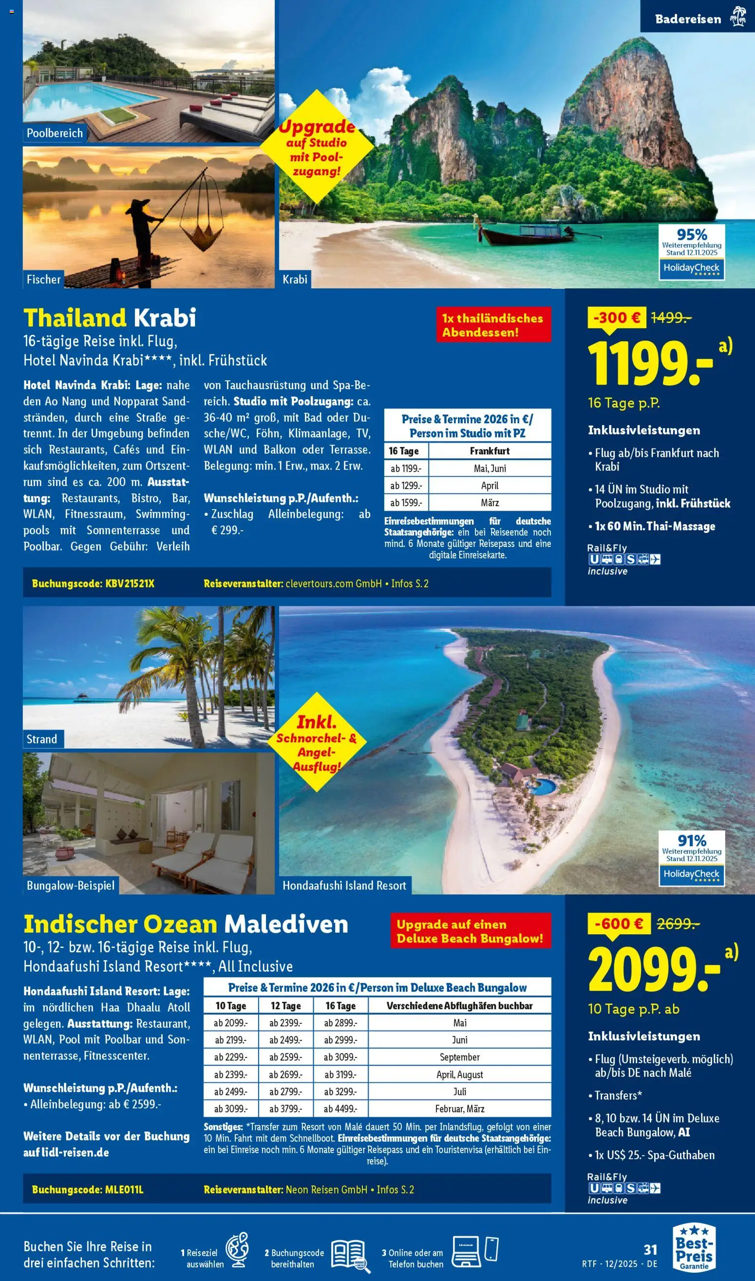 Lidl Reisen Dezember/Januar Reise-Highlights – gültig ab 12.12.2025 | Seite: 31 | Produkte: Rum, Bad, Telefon