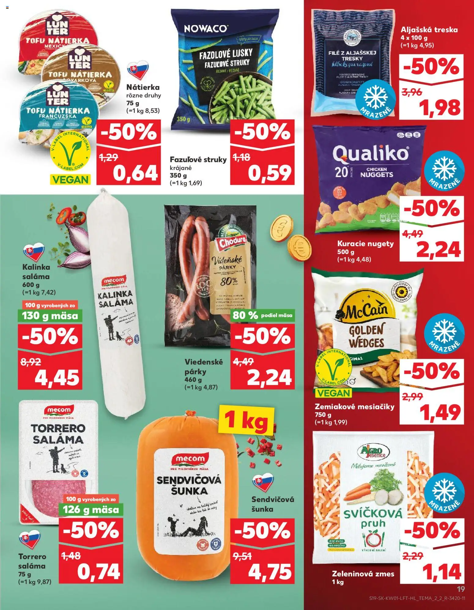 Kaufland SK akciós ujság - amely érvényes a következő dátumtól: 02.01.2026 | Oldal: 19 | Termékek: Tofu, Nuggets, Vegán