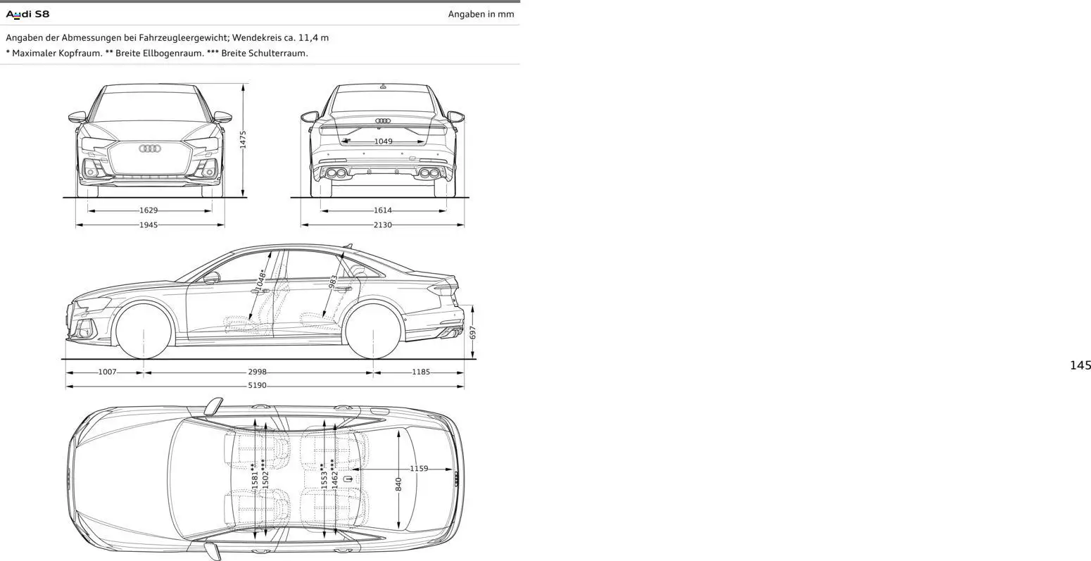Audi A8 – gültig ab 28.10.2025 | Seite: 145