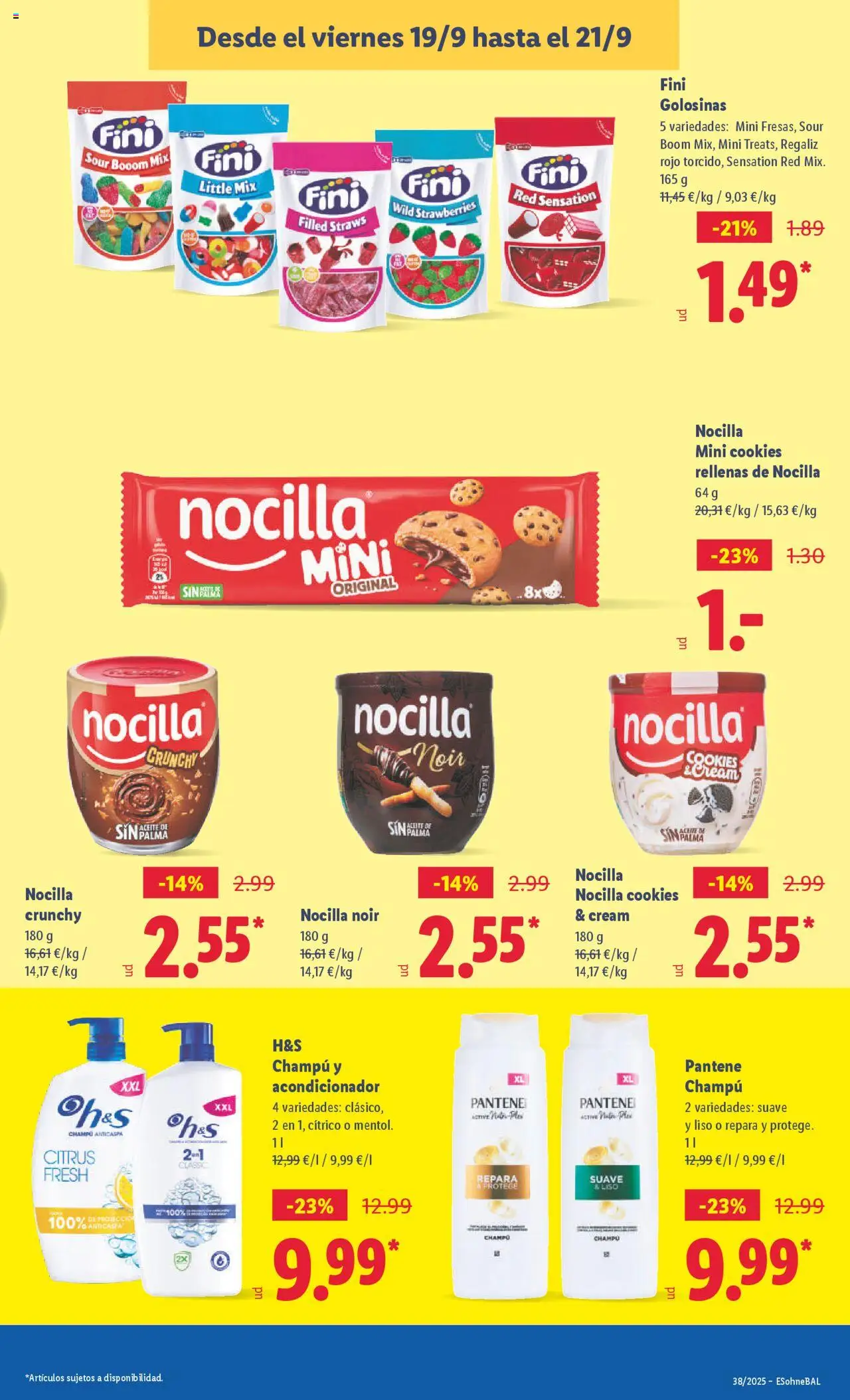 Lidl folleto │ válido desde el 15.09.2025 | Página: 29 | Productos: Champú, Acondicionador, Golosinas, Champú anticaspa
