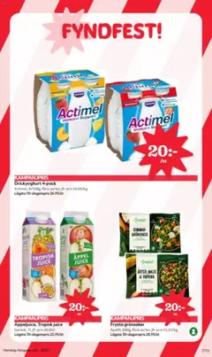 Appeljuice, Tropisk juice, Garant, 1l, jfr-pris 20,00/l - Förhandsvisning av reklamblad från butik Hemköp aktuell från 13.10.2025 | Sida: 7 | Produkter: Juice, Majs