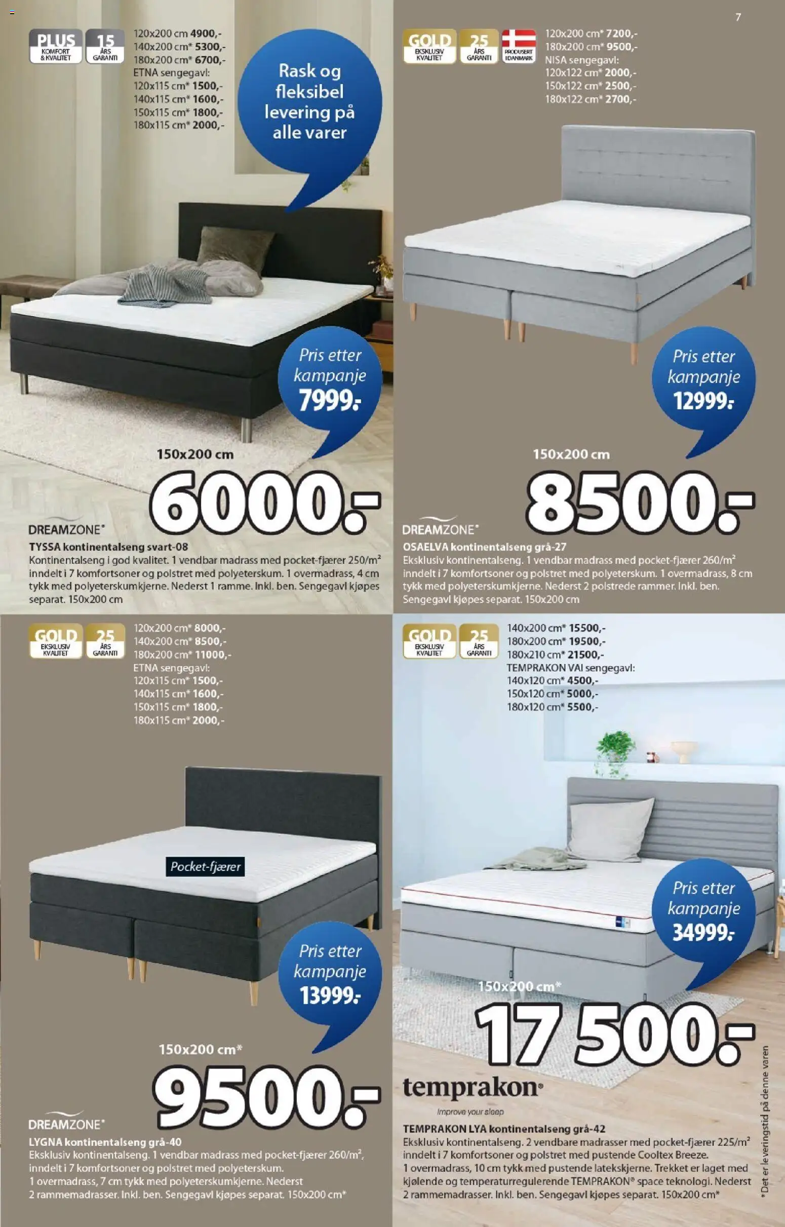 {H1} | Side: 7 | Produkter: Kontinentalseng, Суміш дитяча, Madrass, Sengegavl