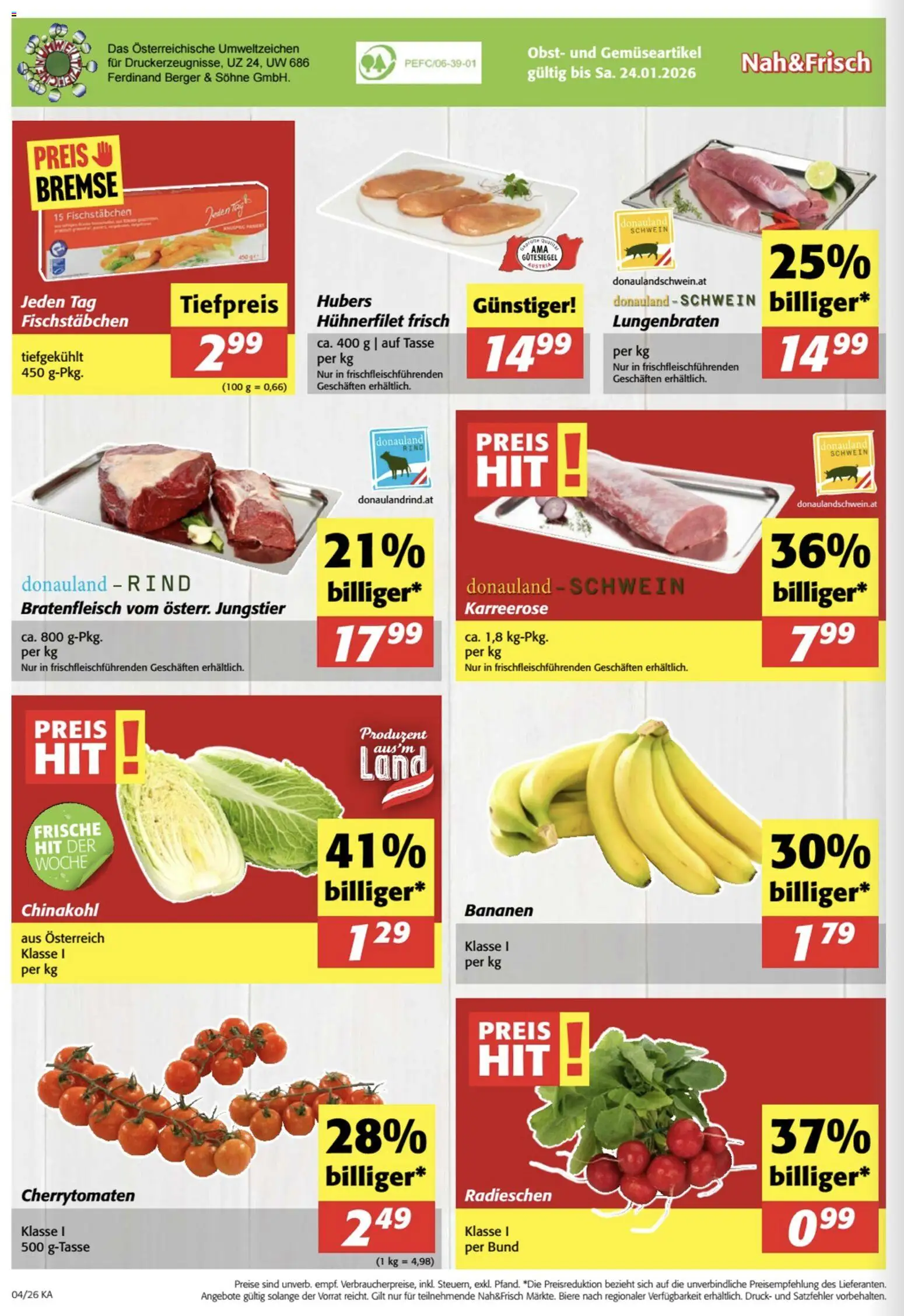 Nah und Frisch Flugblatt gültig ab 21.01.2026 | Seite: 8 | Produkte: Obst, Chinakohl, Bananen