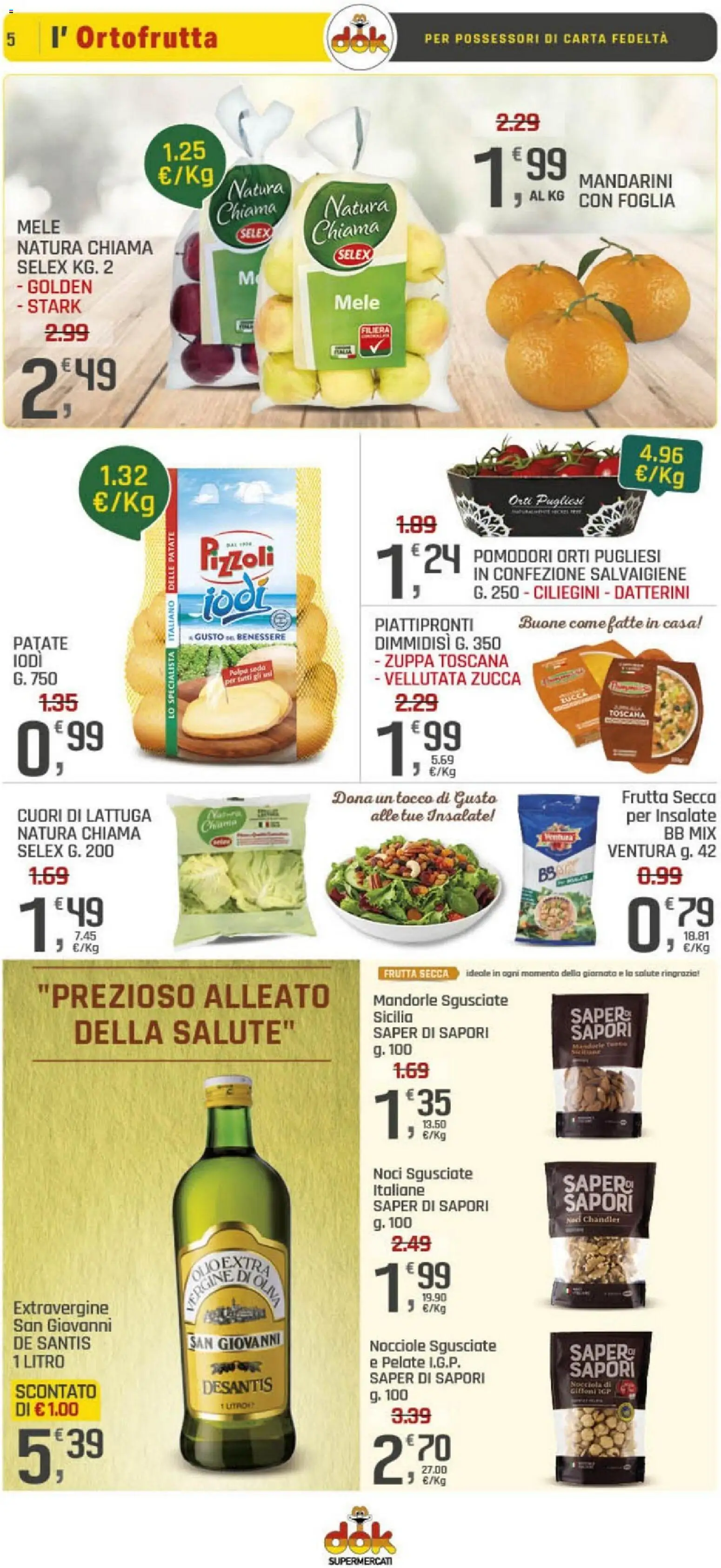 Volantino DOK del 09.01.2026 | Pagina: 5 | Prodotti: Mele, Mandarini, Patate, Frutta