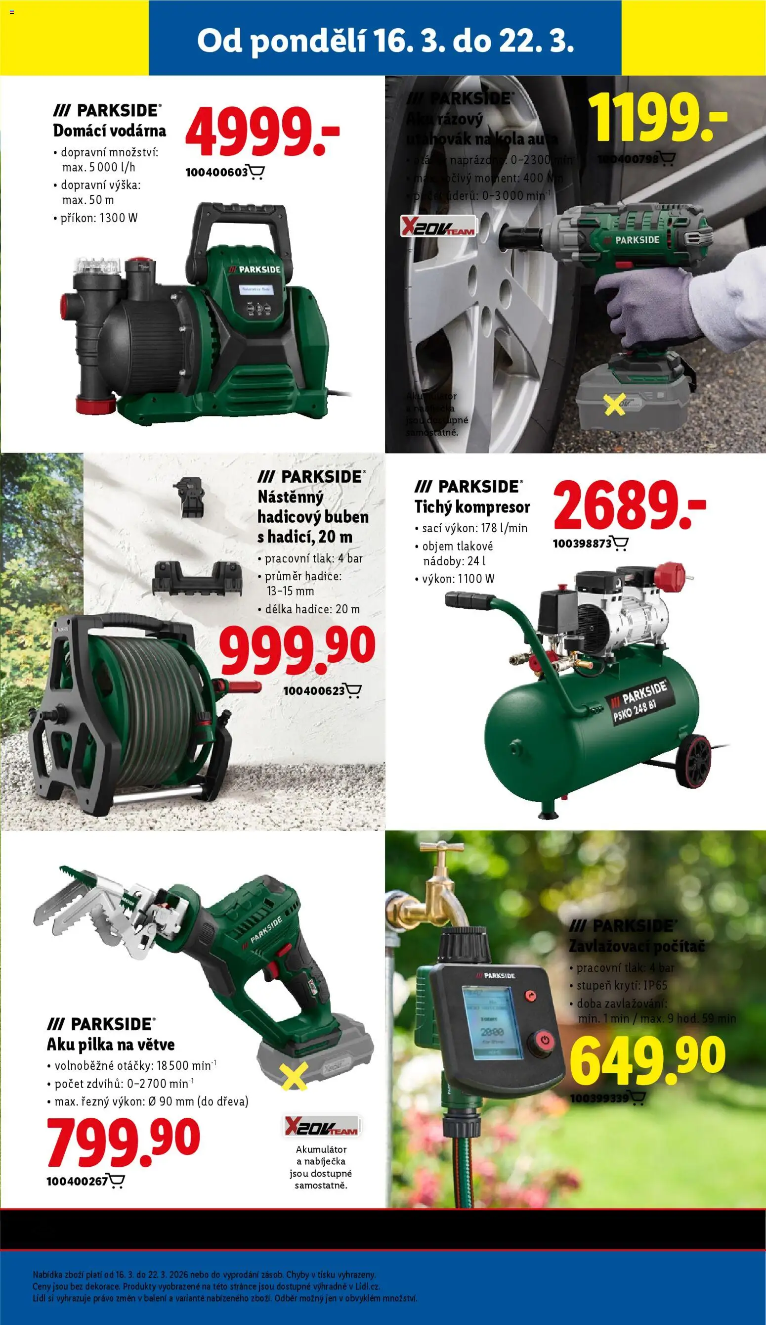 Lidl leták - Spotřební zboží od 19.03.2026 | Strana: 11 | Produkty: Parkside, Buben, Hadice, Aku rázový utahovák
