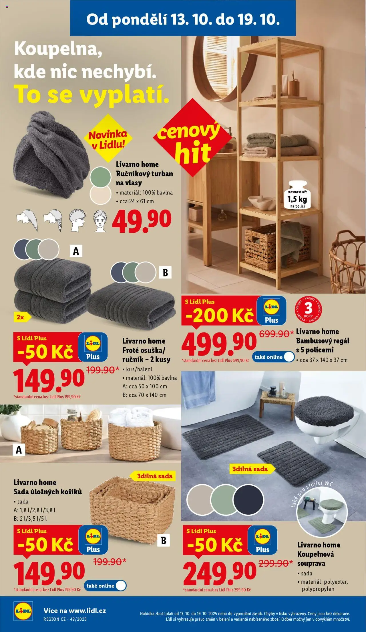 Lidl leták od 13.10.2025 | Strana: 34 | Produkty: Ručník, Regál, Wc
