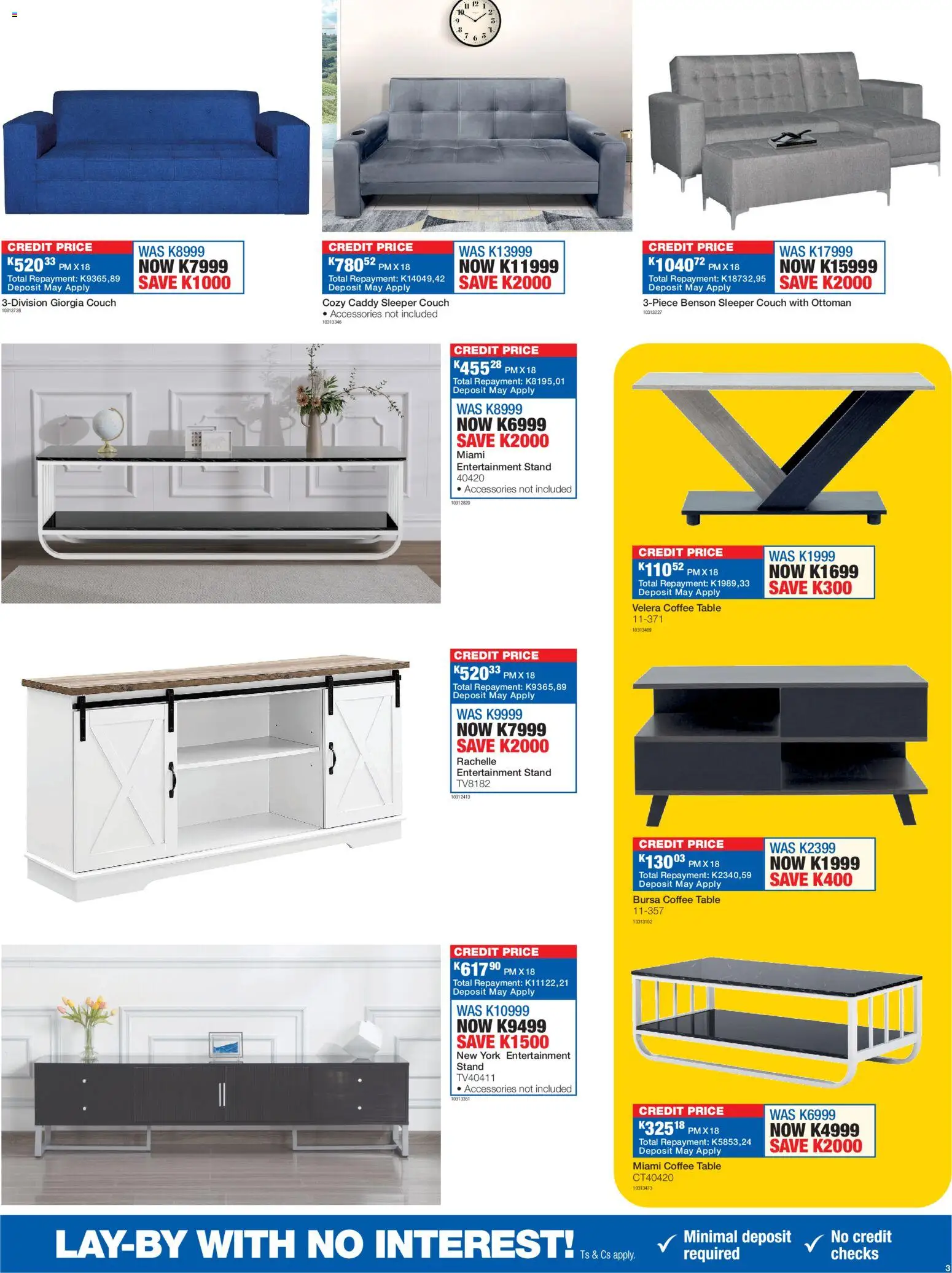 New OK Furniture catalogue – valid from 16.02.2026 | Page: 3 | Products: Coffee table, Table, Ottoman, Coffee