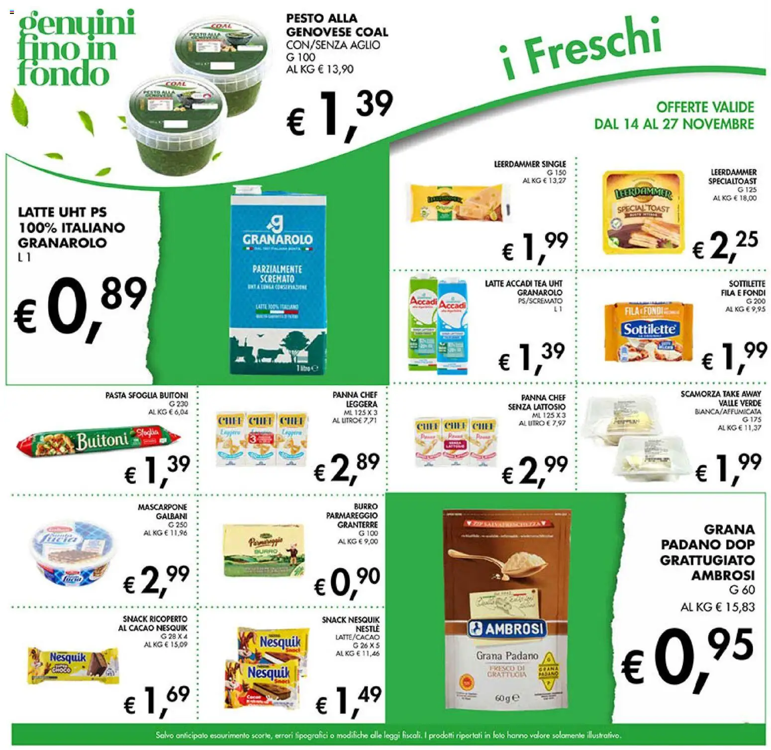 Volantino Coal del 14.11.2025 | Pagina: 9 | Prodotti: Panna, Burro, Grana Padano, Mascarpone