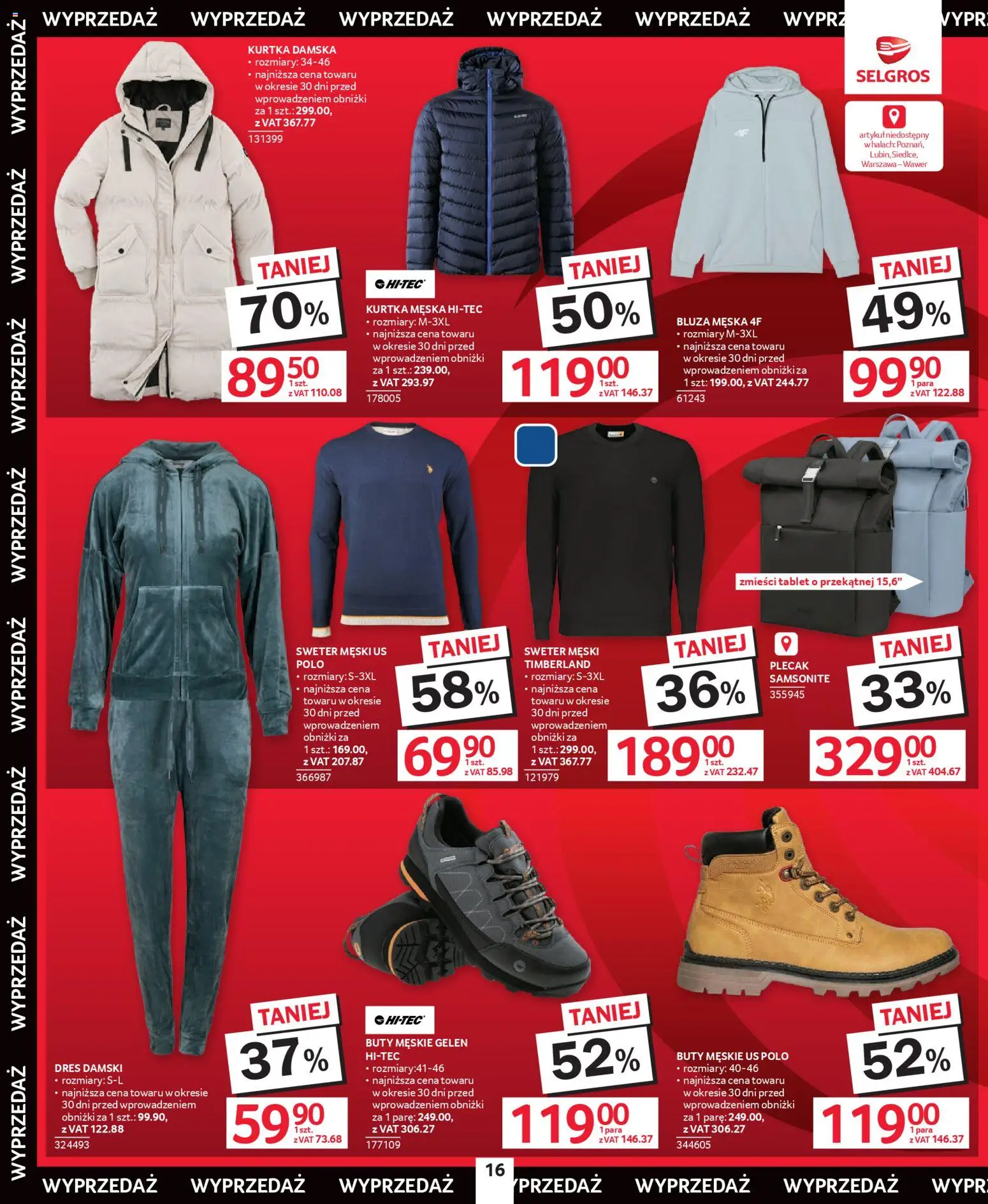 Selgros cash&carry Gazetka - Świąteczna Wyprzedaż od 08.01.2026 | Strona: 16 | Produkty: Sweter, Tablet, Plecak, Buty męskie