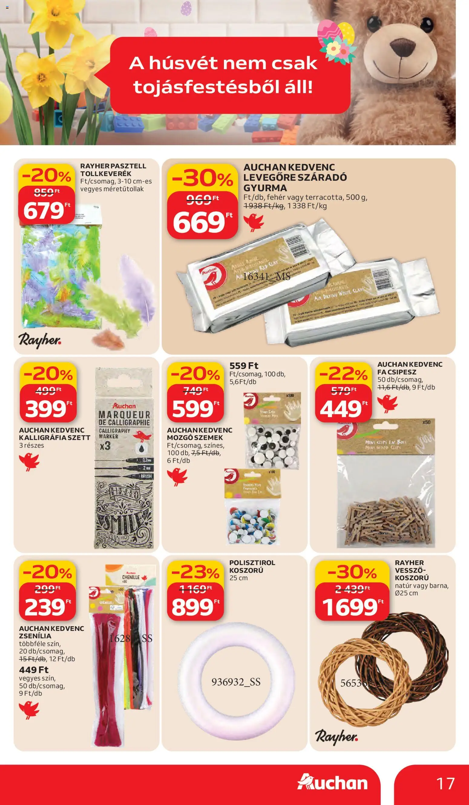 Auchan akciós ujság - amely érvényes a következő dátumtól: 05.03.2026 | Oldal: 17 | Termékek: Gyurma, Koszorú