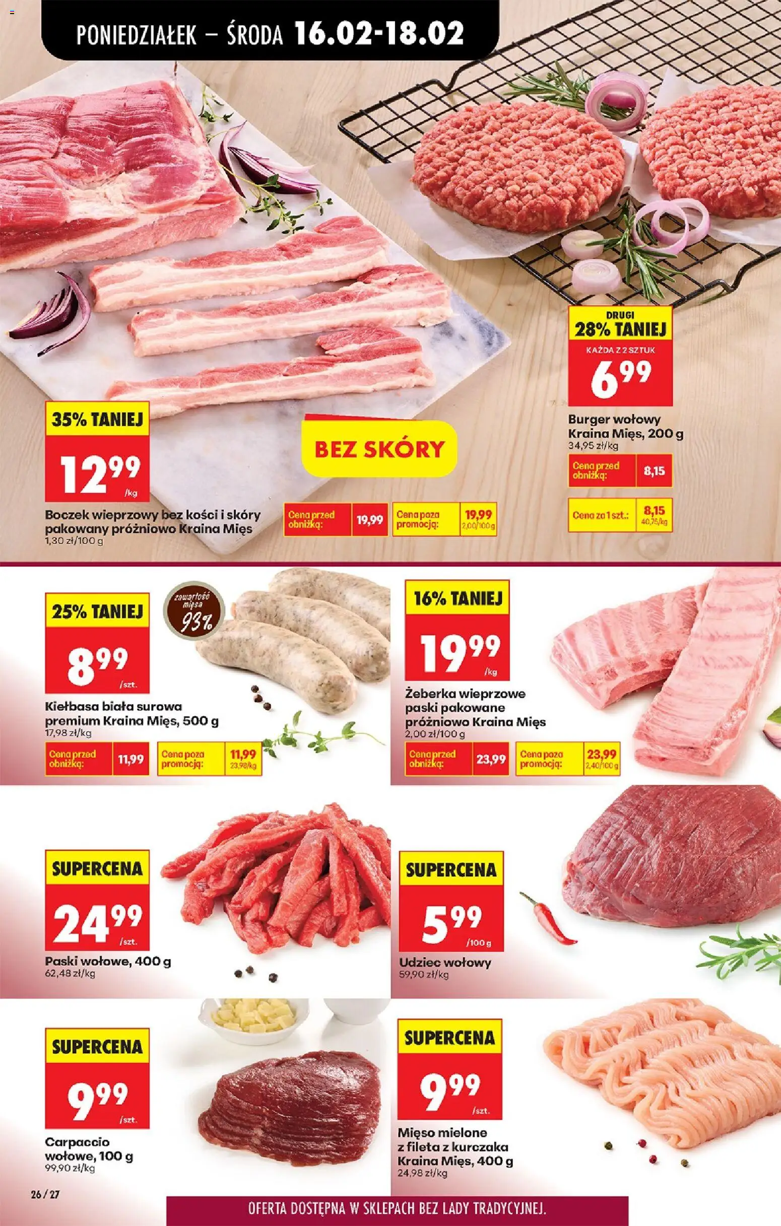 Biedronka Polsko leták od 16.02.2026 | Strana: 32 | Produkty: Burger, Carpaccio