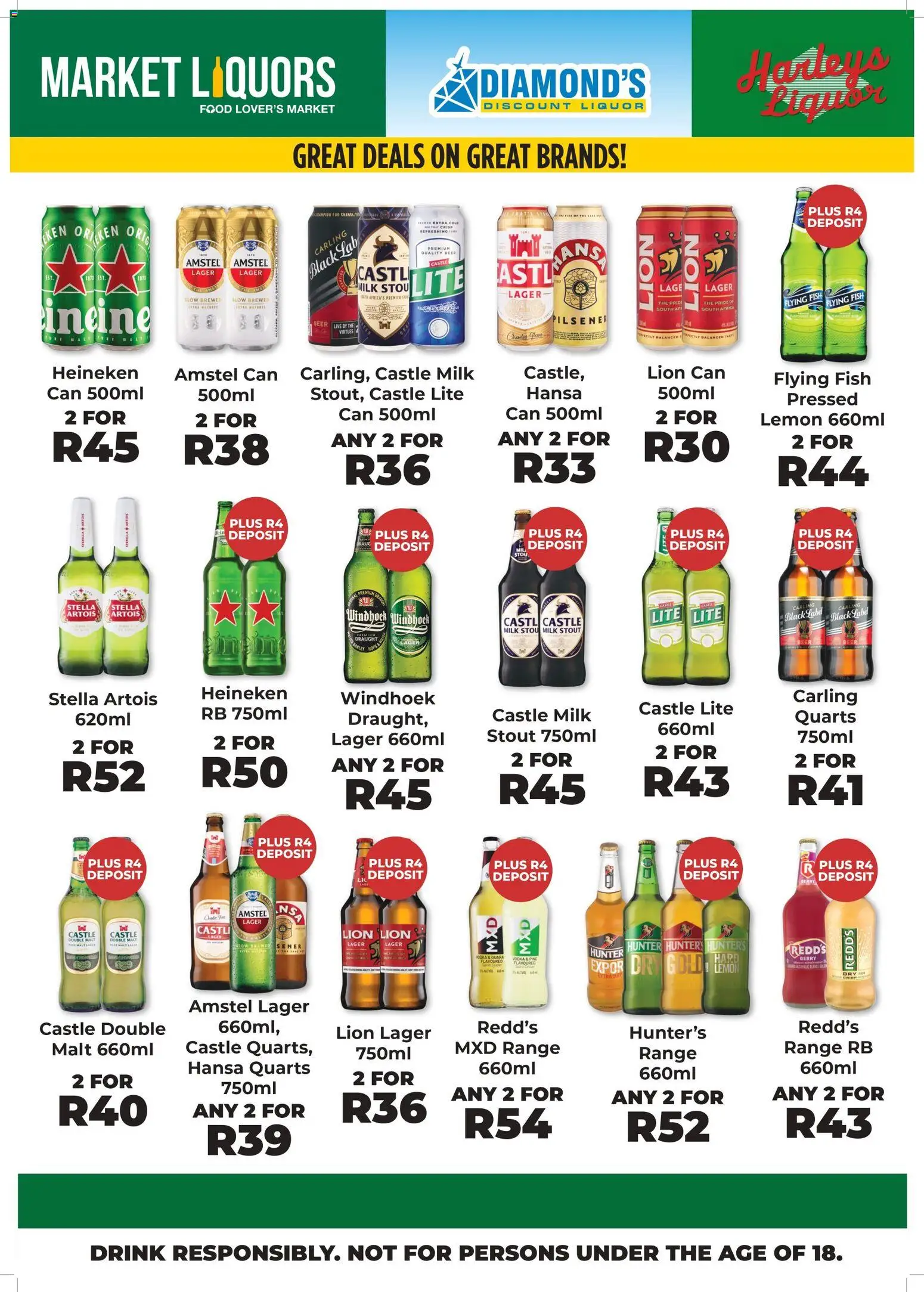 New Diamond Discount Liquors catalogue – valid from 22.01.2026 | Page: 3 | Products: Beer, Fish, Vodka, Lemon